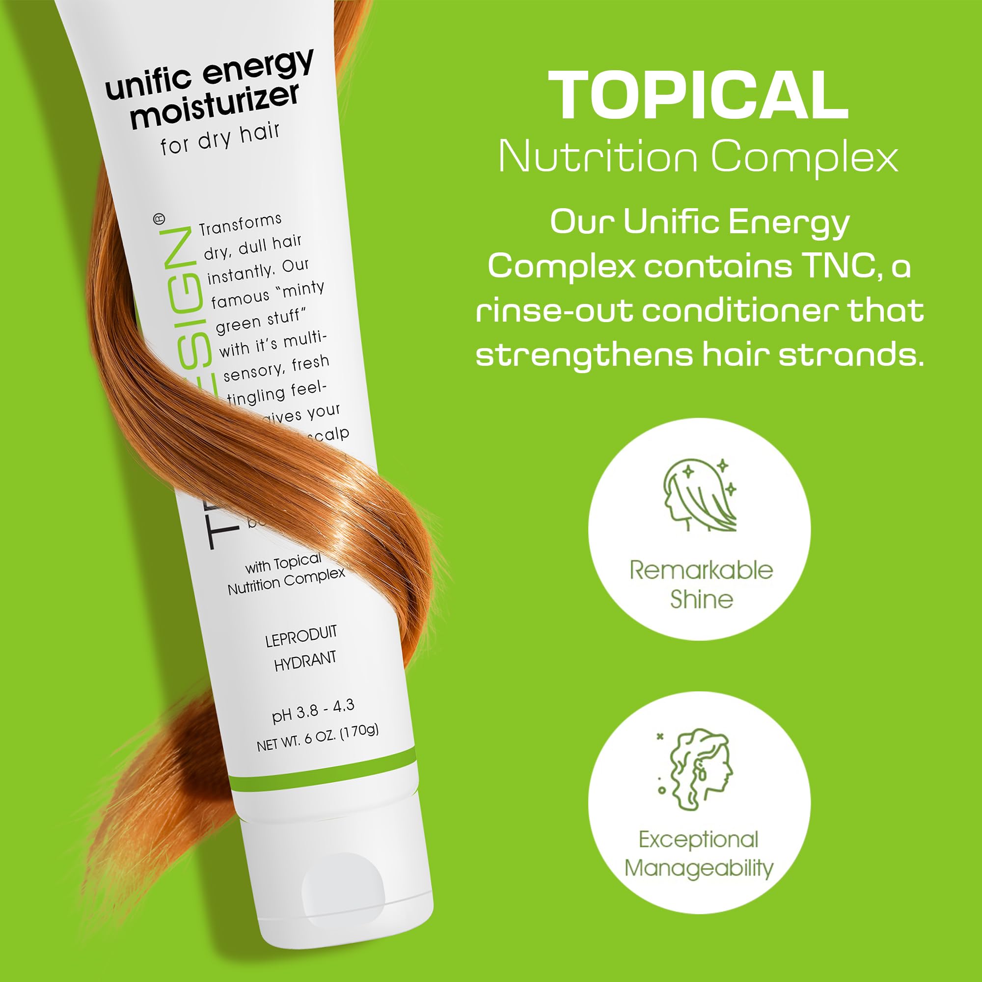 TRIDESIGN Unific Energy Leave-In Conditioner for Curly Hair – Anti-Frizz Serum, Deep Hydration (6 oz)