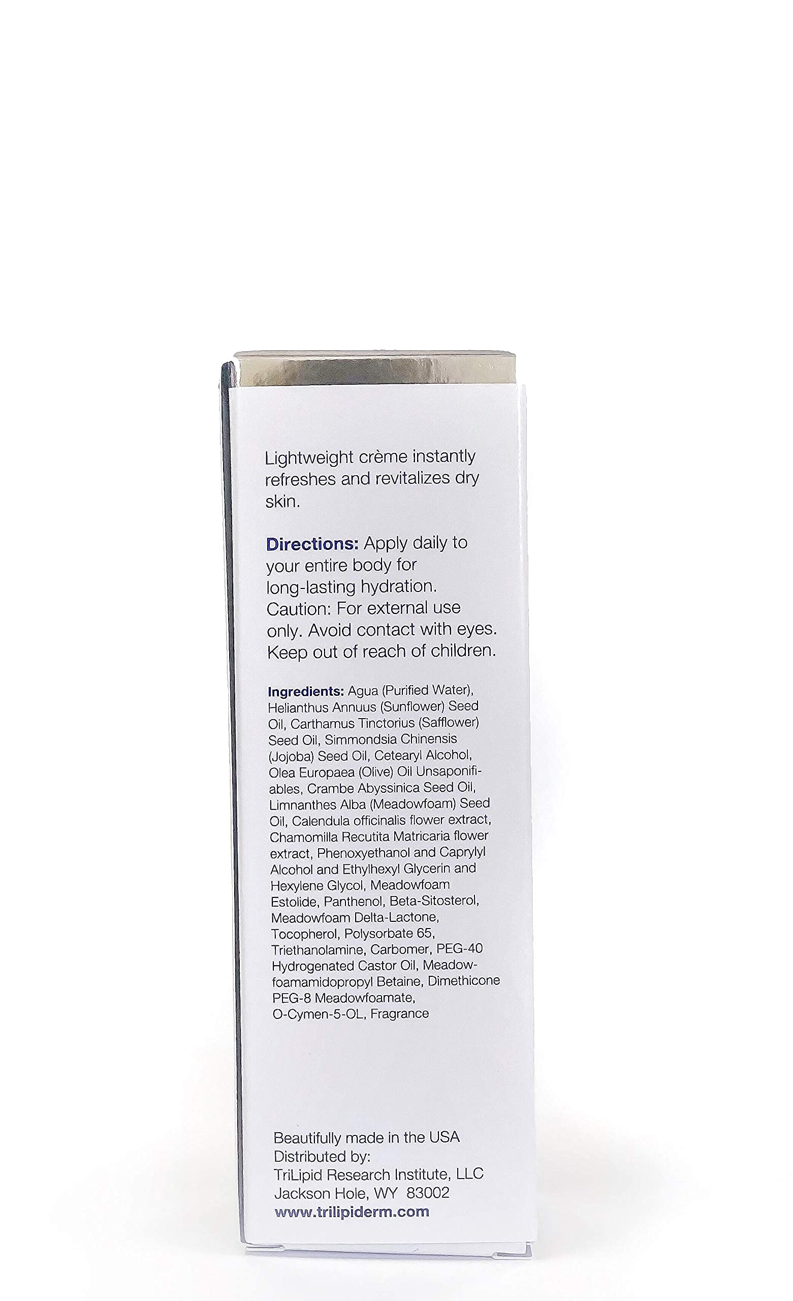 Trilipiderm All-Body Moisture Retention Crème — Plant-Based Hydration for Body & Face (Travel-Size 3 oz)