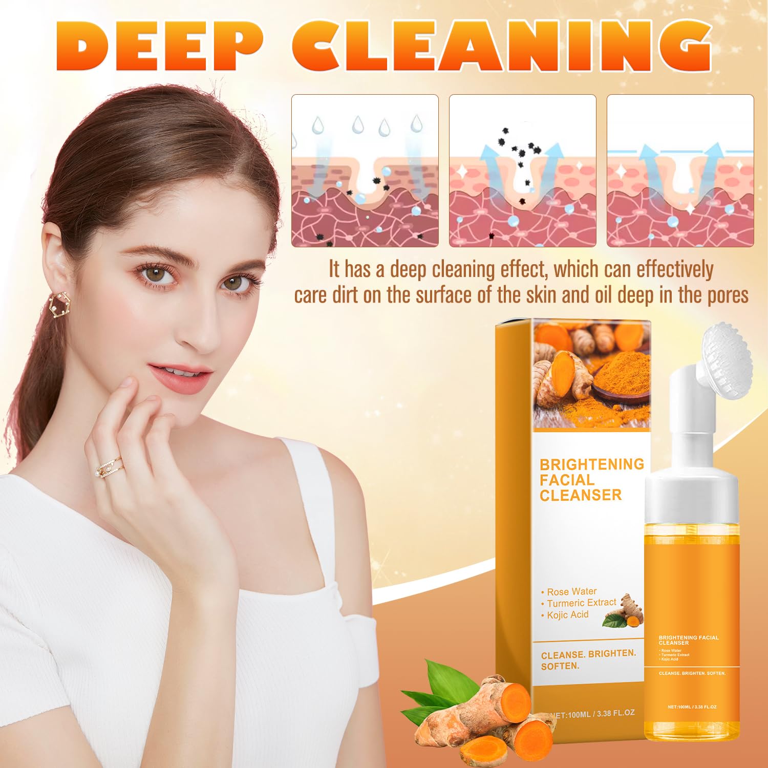 TRIMAKESHOP Turmeric Foaming Facial Cleanser 2-Pack
