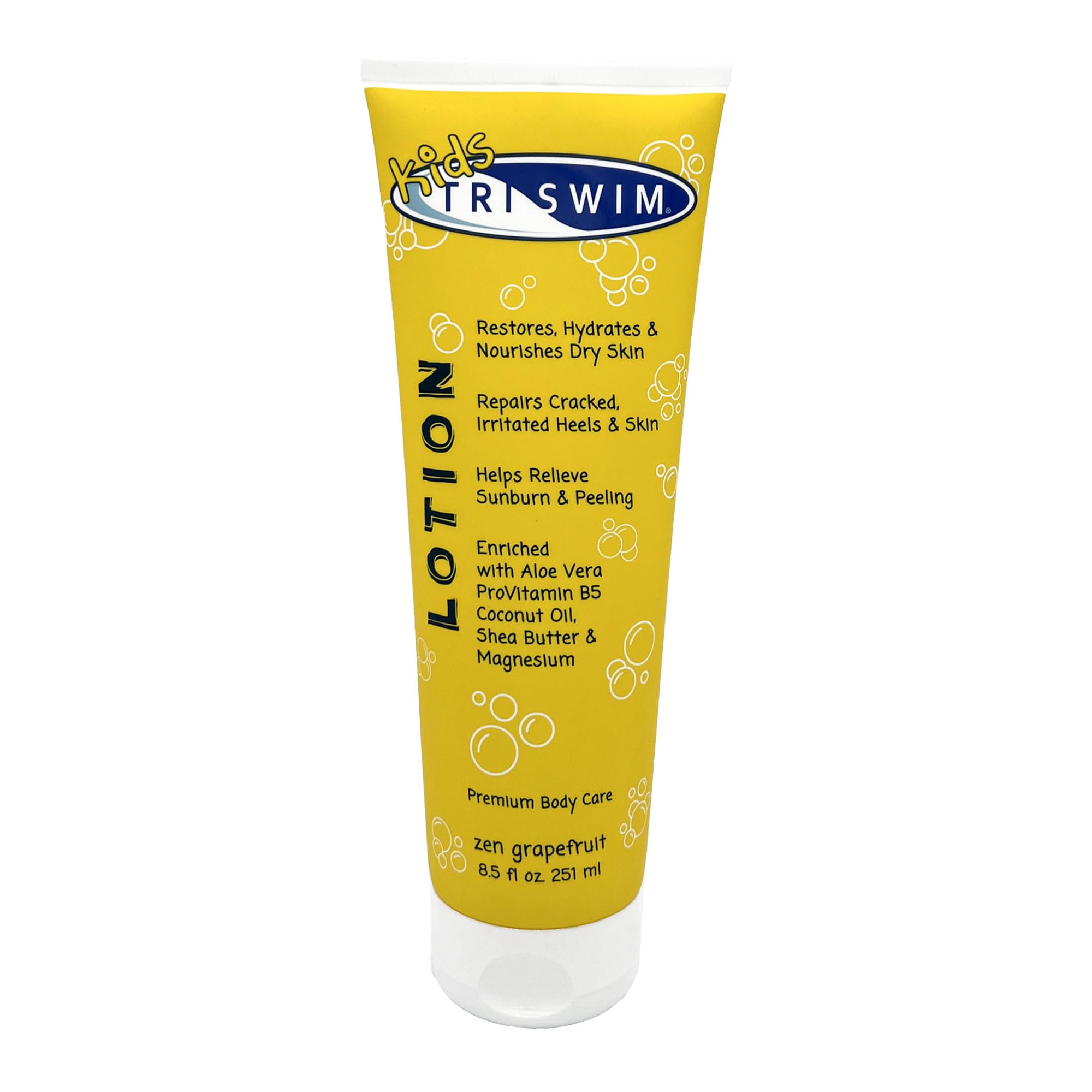 TRISWIM Kids Scented Swim Body Lotion – 8.5 oz | Aloe Vera Hydration & Chlorine Odor Removal | Zen Grapefruit
