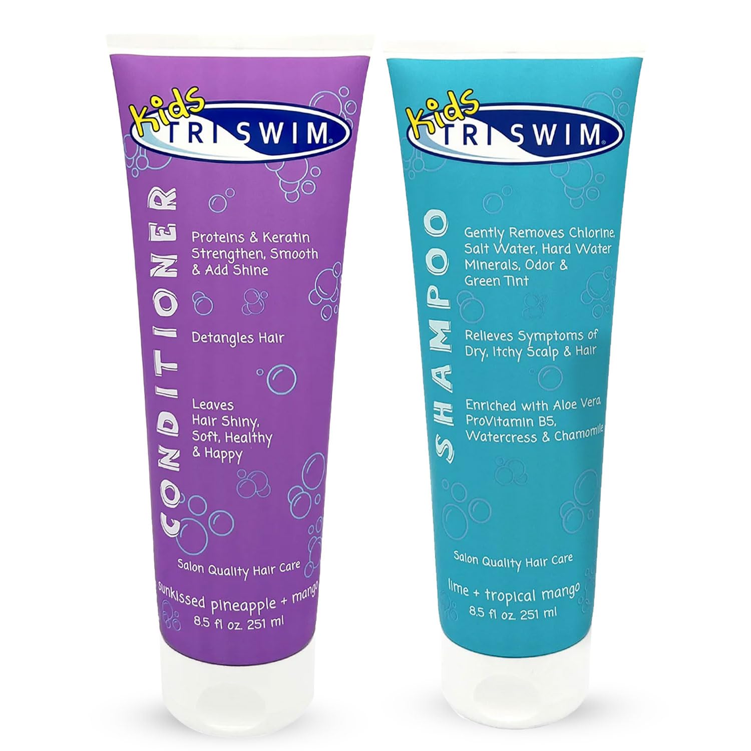 TRISWIM Kids Shampoo & Conditioner Set – 8.5oz Each | Remove Chlorine, Hydrate & Detangle