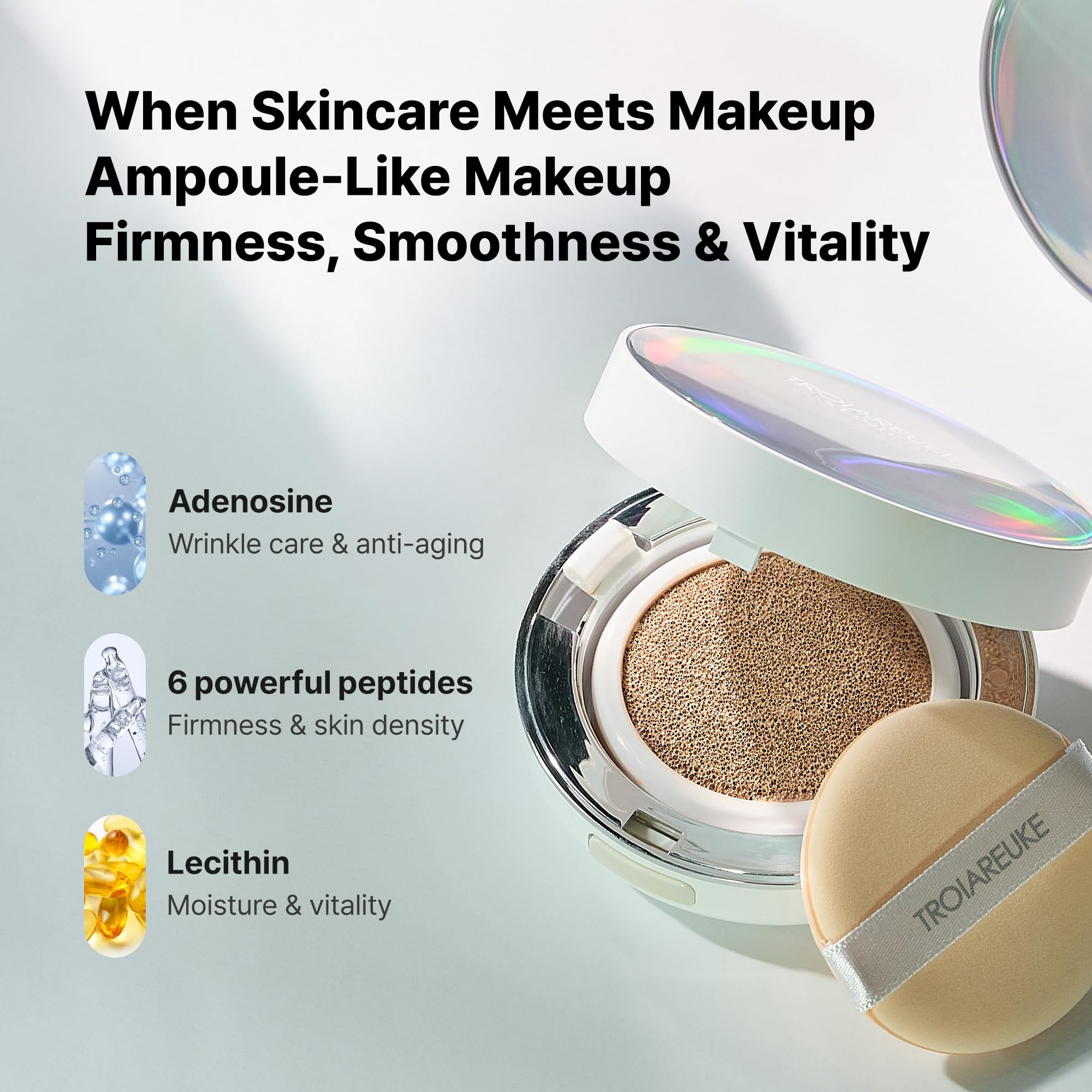TROIAREUKE Seoul Bridal Cushion Foundation #21 Pink Beige – SPF50+ Hydration