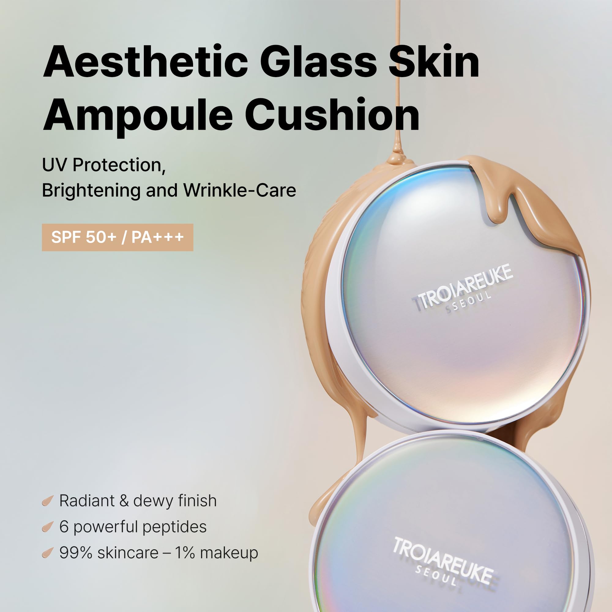 TROIAREUKE Seoul Bridal Cushion Foundation #21 Pink Beige – SPF50+ Hydration