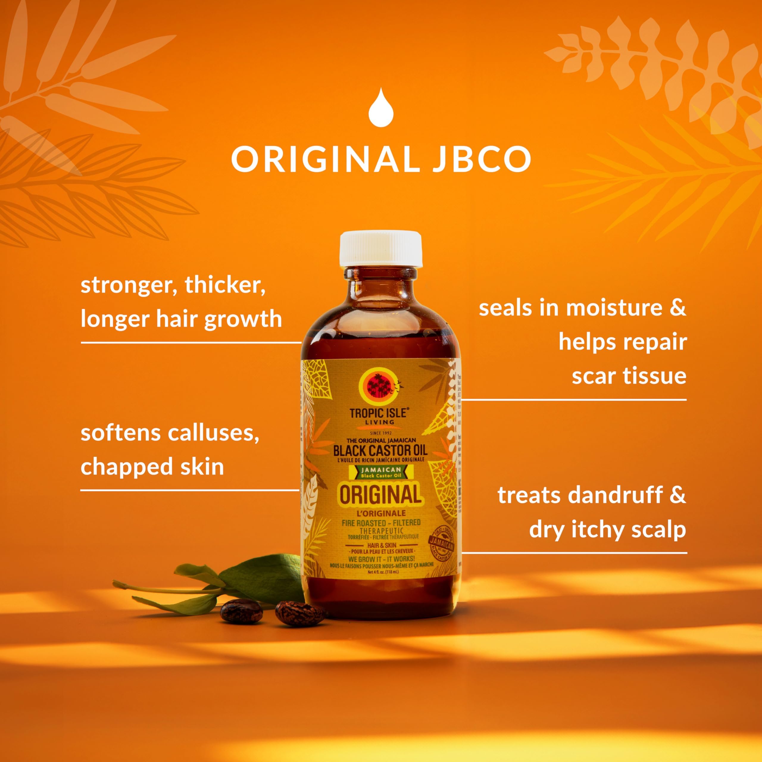 Tropic Isle Living Jamaican Black Castor Oil 8oz – Hair Growth, Skin Conditioning & Brow/Lash Care