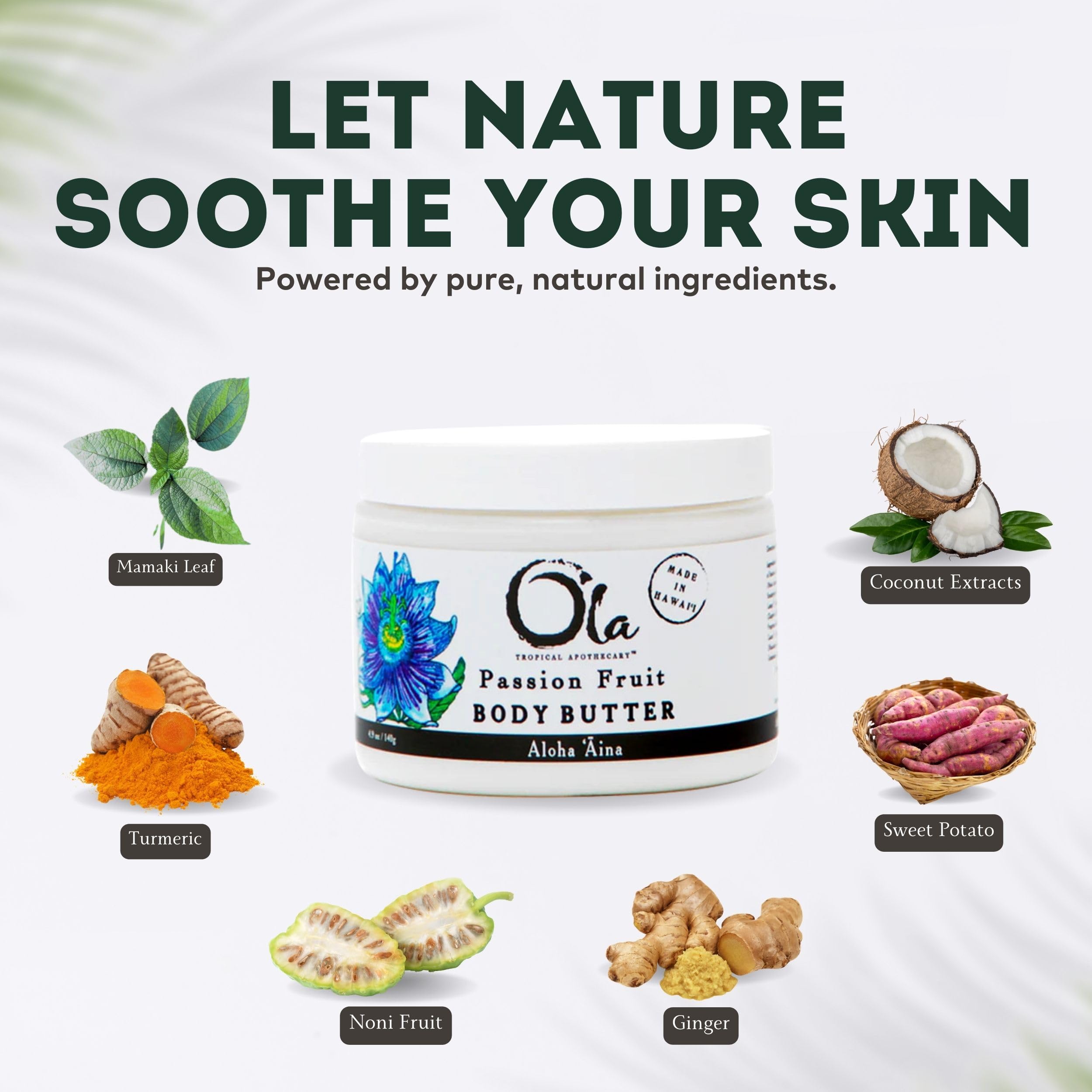 Tropical Apothecary Passion Fruit Body Butter – Coconut Oil & Hawaiian Plant Extracts (5.6oz)