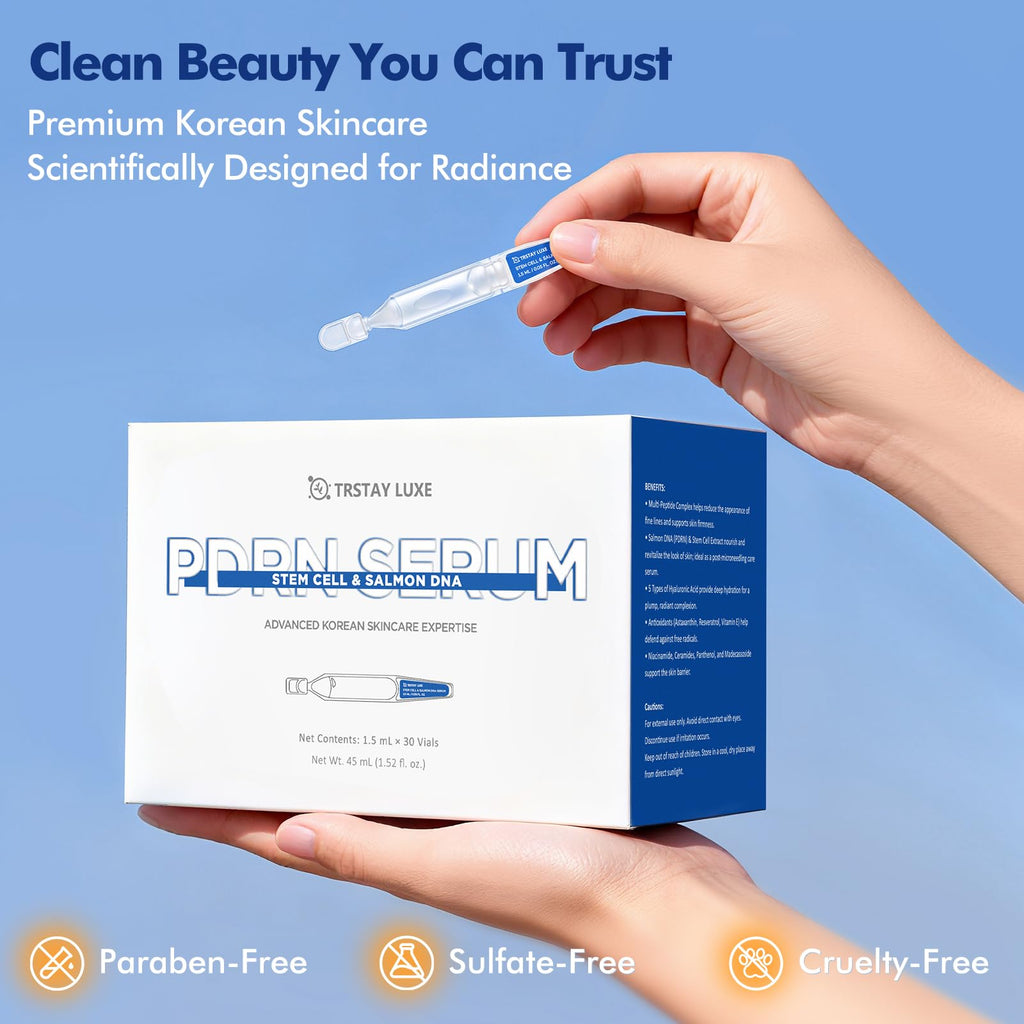 TRSTAY LUXE Stem Cell & Salmon DNA PDRN Serum – Microneedling Aftercare Anti-Aging Serum