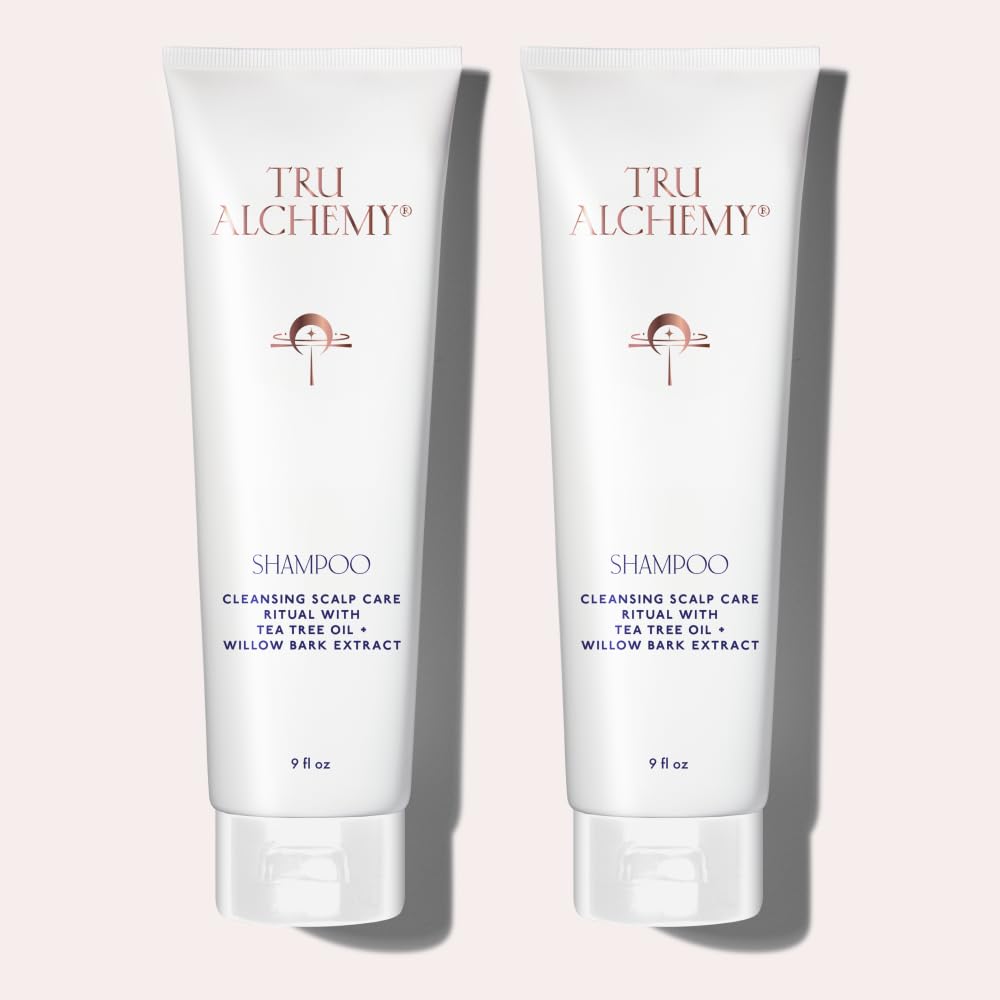 Tru Alchemy Shampoo for Growth, Volume & Scalp Health – Tea Tree & Peppermint, Keratin & Saw Palmetto | Sulfate & Paraben Free | 9 oz (2-Pack)