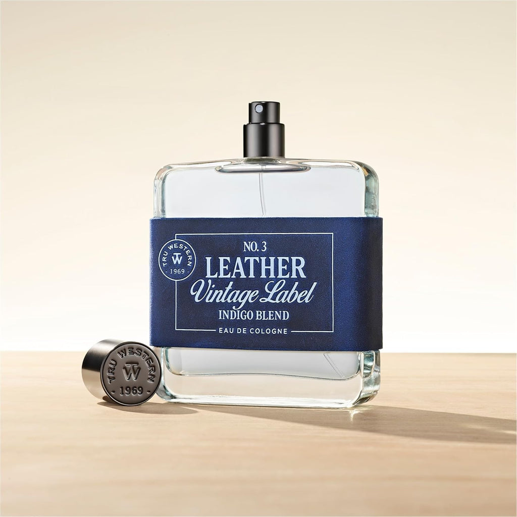 Leather No. 3 by Tru Western – Vintage Indigo Blend, Velvety Citrus, Blue Vetiver, Sueded Sandalwood 3.4 oz