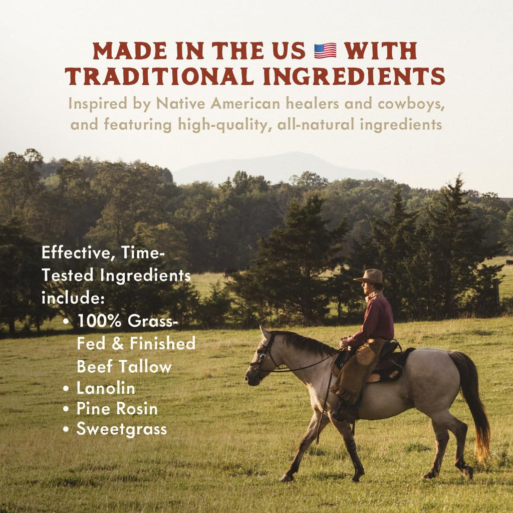 True Grit Tallow John Wayne Inspired Deep Moisture Salve – Unscented, Essential Oil Free 2 oz