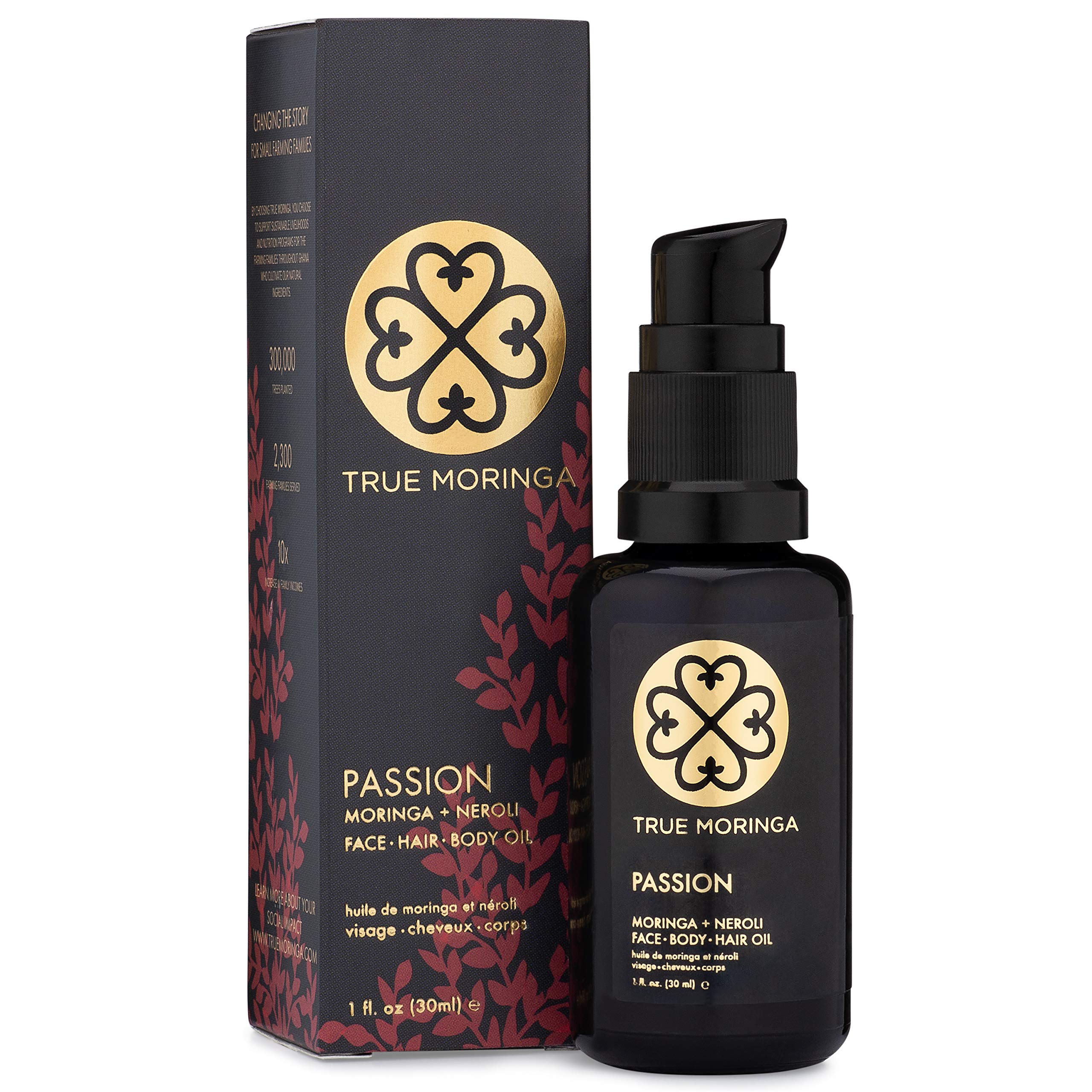 True Moringa Oil for Face, Body & Hair – 100% Pure Cold-Pressed Neroli, 30 ml | Vegan & Non-GMO