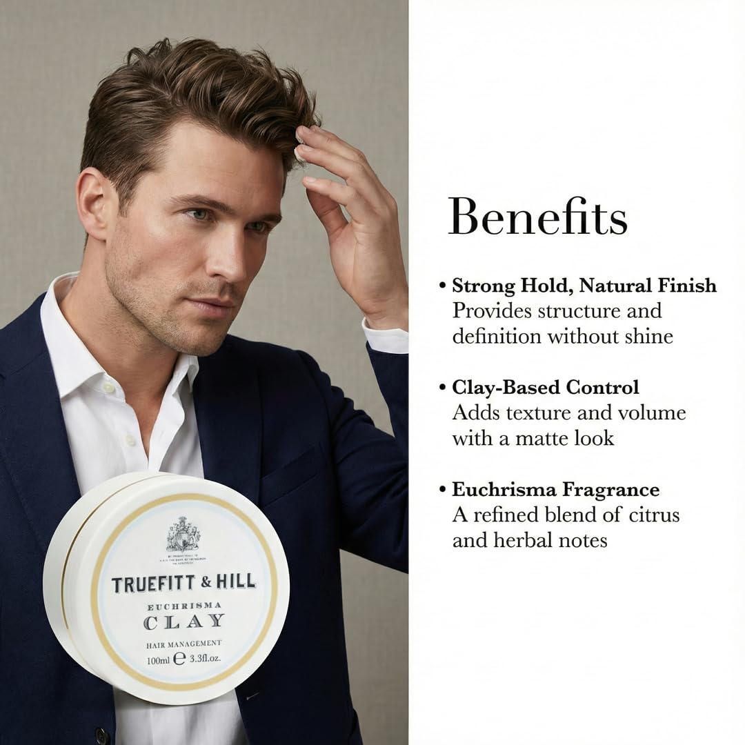 Truefitt & Hill Euchrisma Clay – Matte Texture for Short, Fine Hair