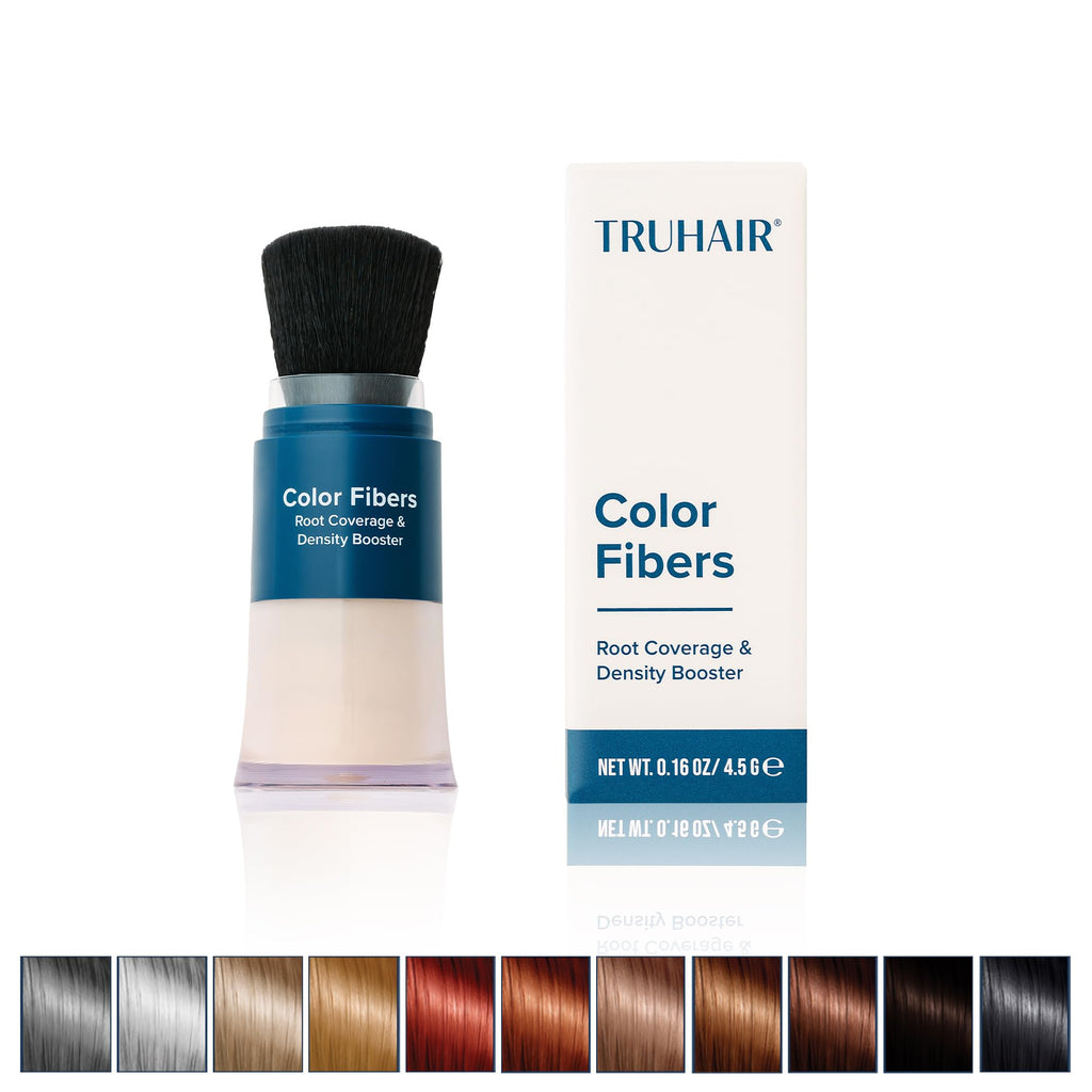 TRUHAIR Color Fibers Root Coverage & Density Booster | Quick-Apply Touch Up Hair Color | 11 Shades Available (Blonde)
