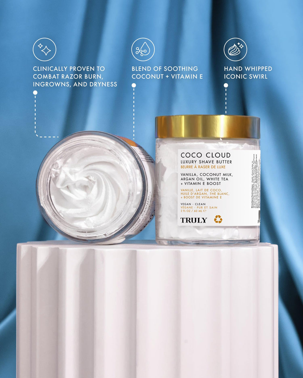 Truly Coco Cloud Luxury Shave Butter | Coconut Milk, Mango Seed Butter & Argan Oil