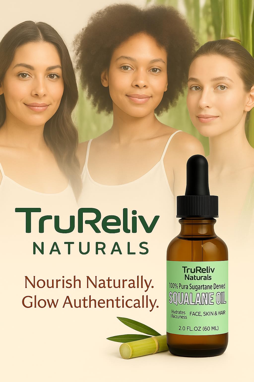 TruReliv Naturals 100% Pure Squalane Oil – Plant-Derived Hydration for All Skin Types
