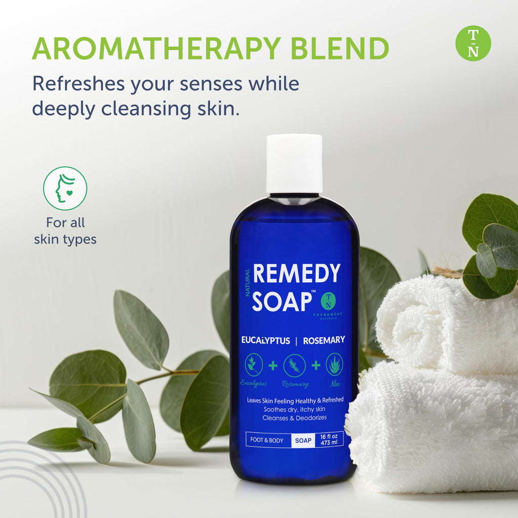 Truremedy Naturals Eucalyptus Rosemary Body Wash – Hydrating, Soothing Shower Gel (12oz)