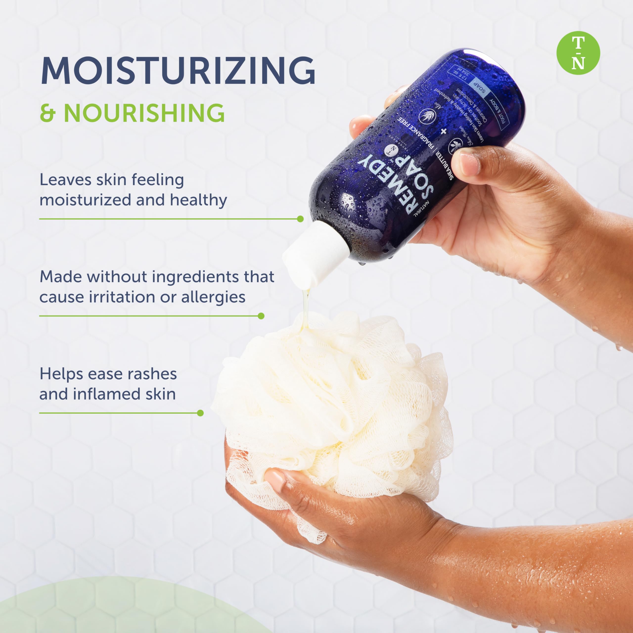 Truremedy Naturals Shea Butter No Fragrance Body Wash – Hydrating Shower Gel with Aloe, Rosemary, Jojoba (12 oz)