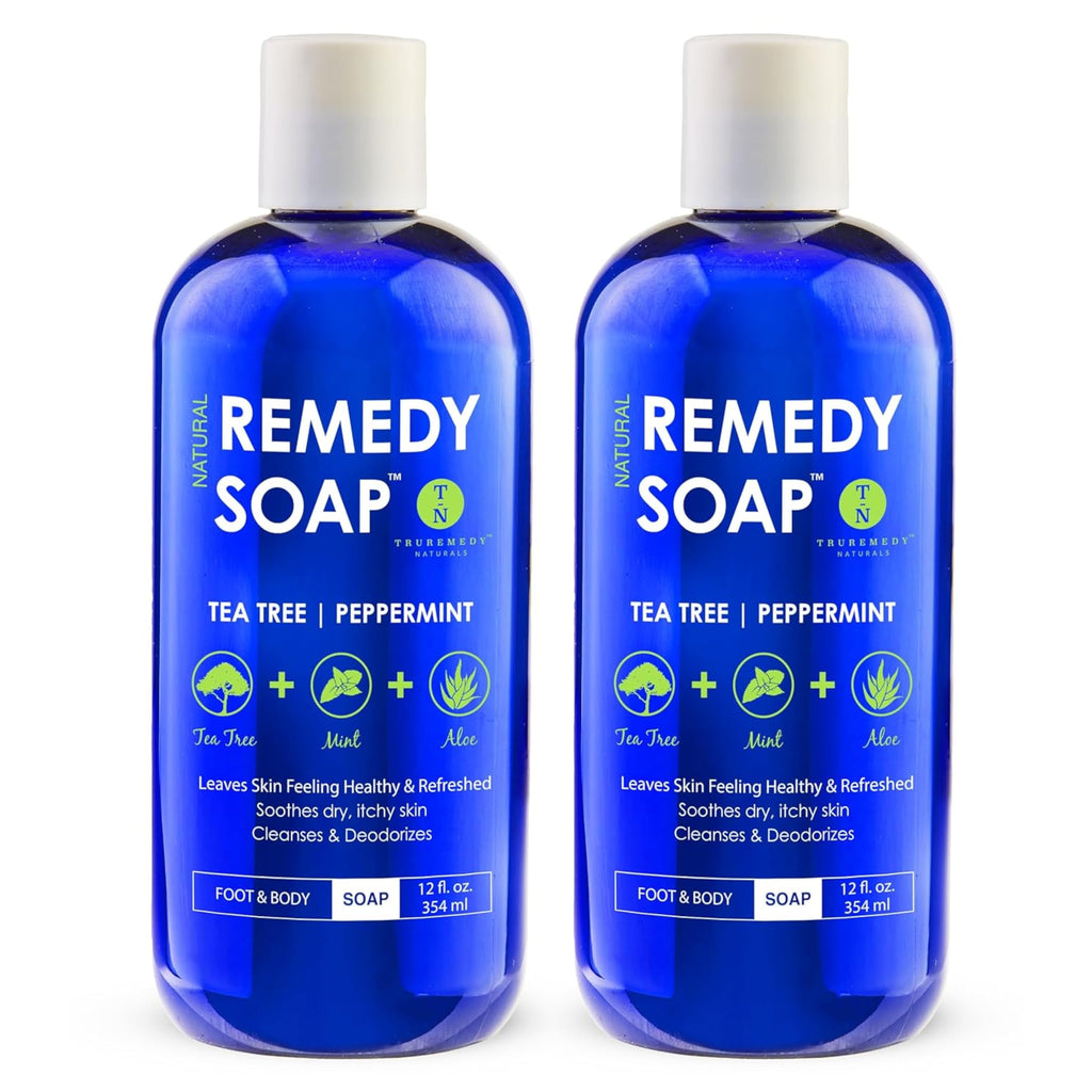 Truremedy Naturals 12oz Tea Tree Oil Body Wash Pack of 2 Aloe Peppermint