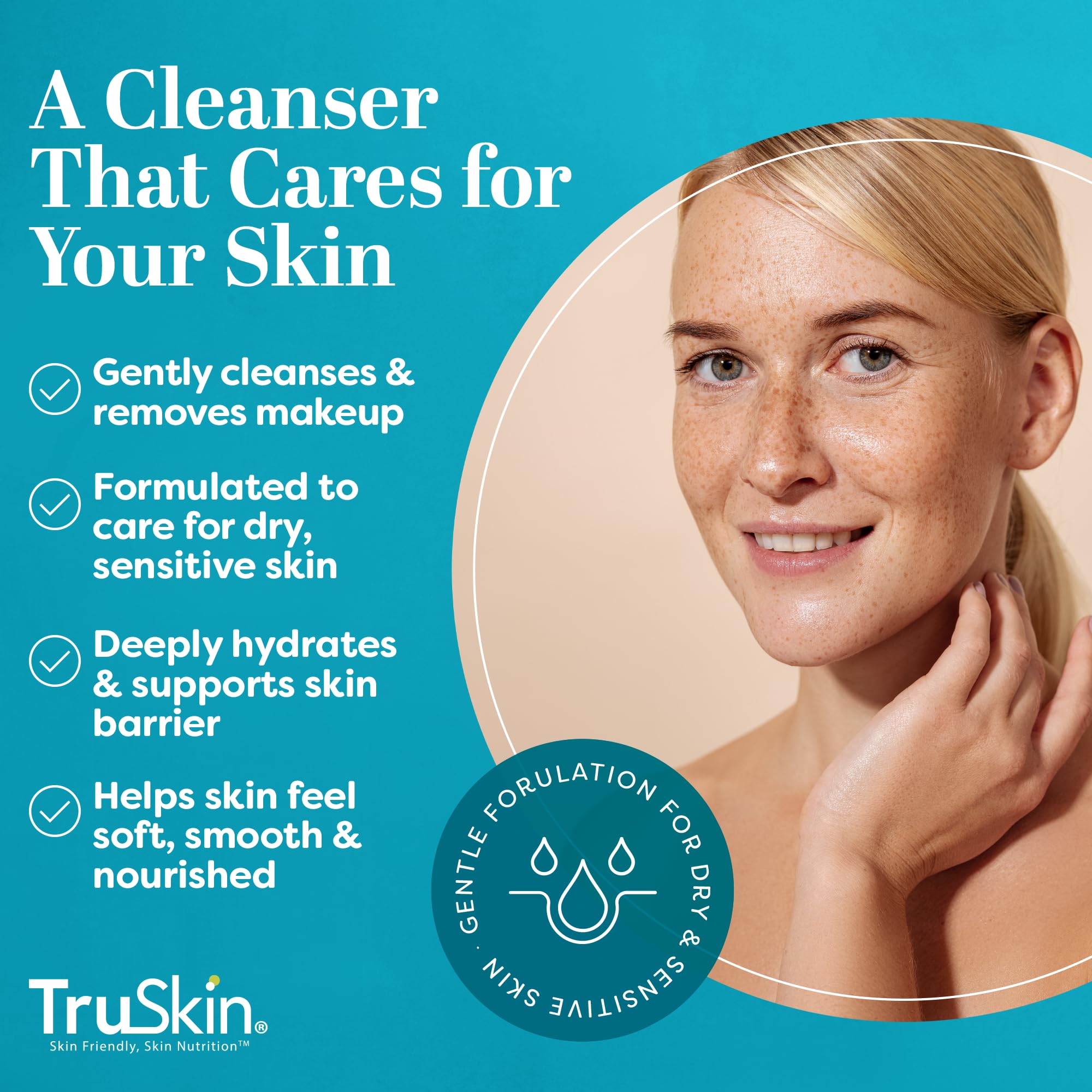 TruSkin Soothing Cleansing Milk – Gentle Makeup Remover for Sensitive Skin | Hydrating Oat & Rice Milk, Hyaluronic Acid