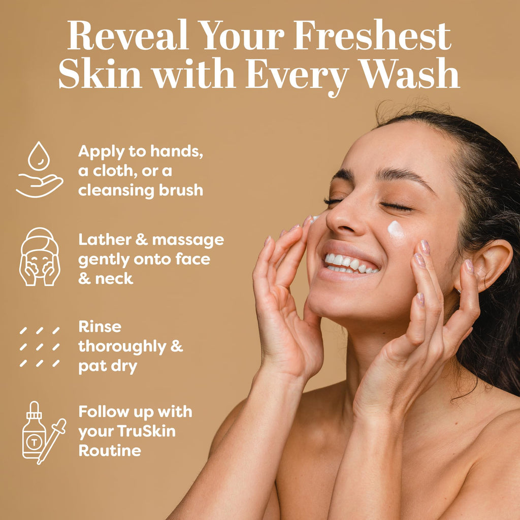 TruSkin Soothing Cleansing Milk – Gentle Makeup Remover for Sensitive Skin | Hydrating Oat & Rice Milk, Hyaluronic Acid