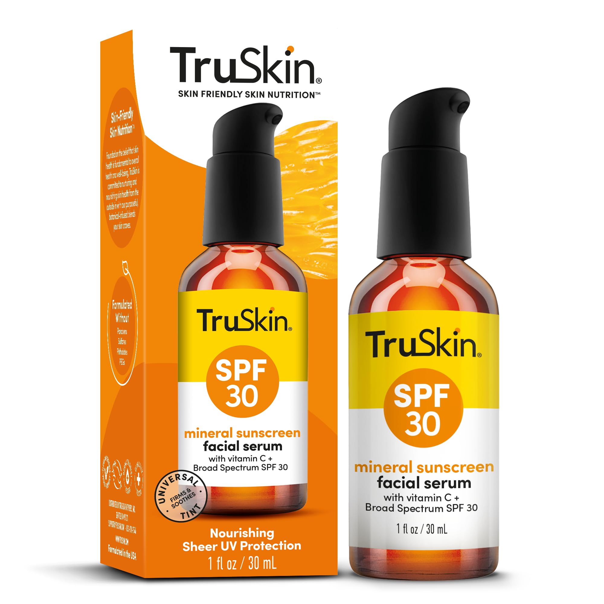 TruSkin Sunscreen Serum for Face SPF 30 – Universal Tint Mineral Sunscreen, Lightweight Finish