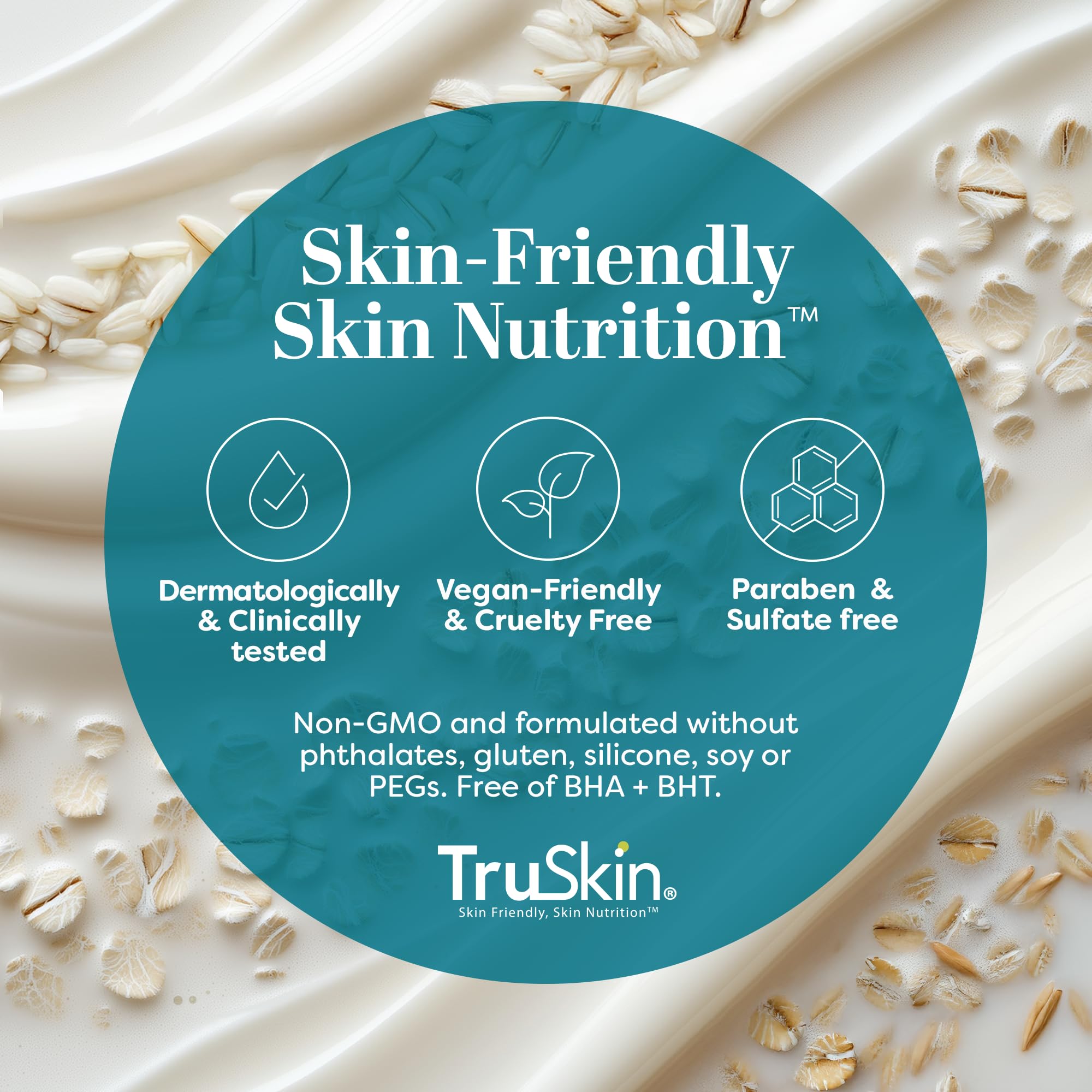 TruSkin Soothing Cleansing Milk – Gentle Makeup Remover for Sensitive Skin | Hydrating Oat & Rice Milk, Hyaluronic Acid