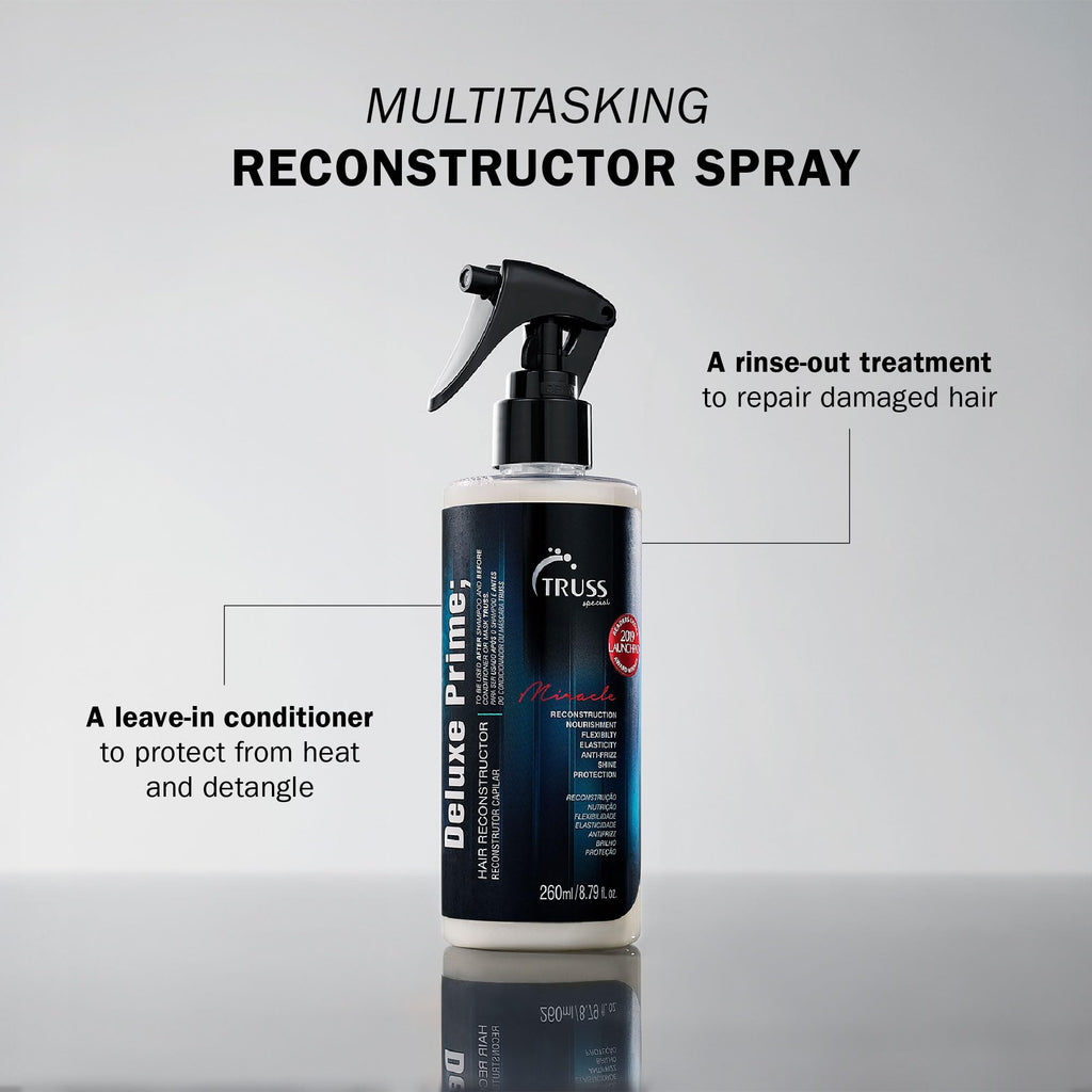TRUSS Deluxe Prime Hair Treatment | Heat Protectant Spray, Detangler & Primer (260 ml)