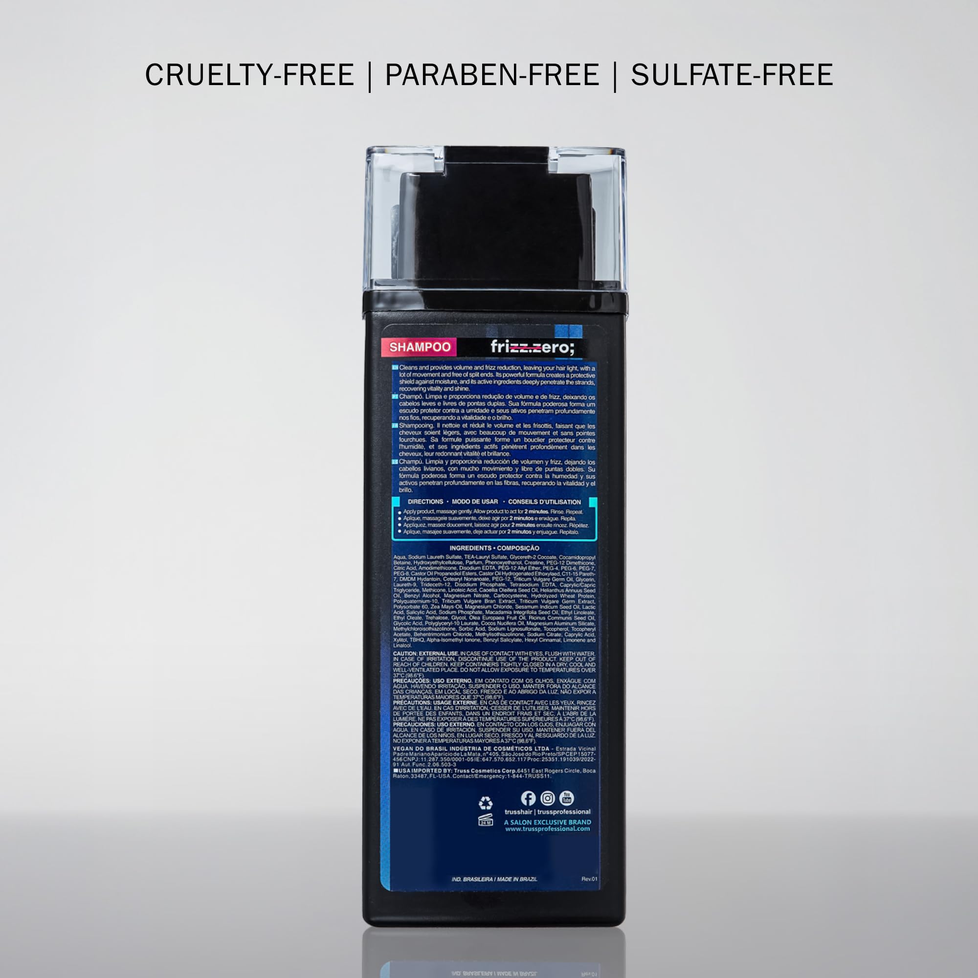 Truss Frizz Zero Shampoo – Anti-Frizz, Humidity Shield, Volume & Shine | Free of Split Ends