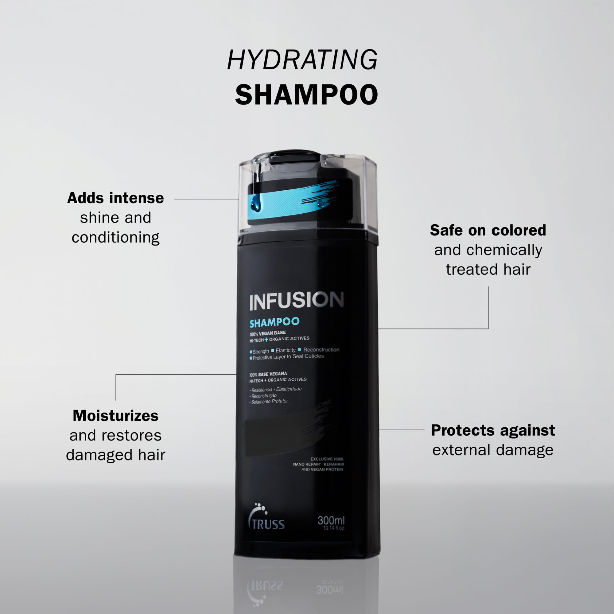 TRUSS Infusion Hair Shampoo – Hydration, Repair for Dry Hair | Vegan, Color-Safe, pH-Balanced (300 ml)