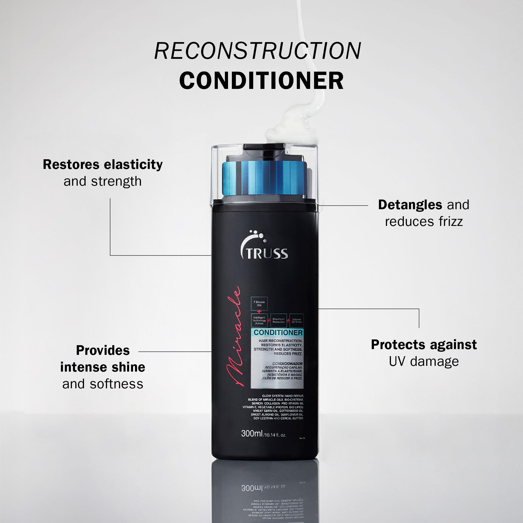 TRUSS Miracle Hair Conditioner – Anti-Frizz, Color Protection & Hydration (10.14 oz)