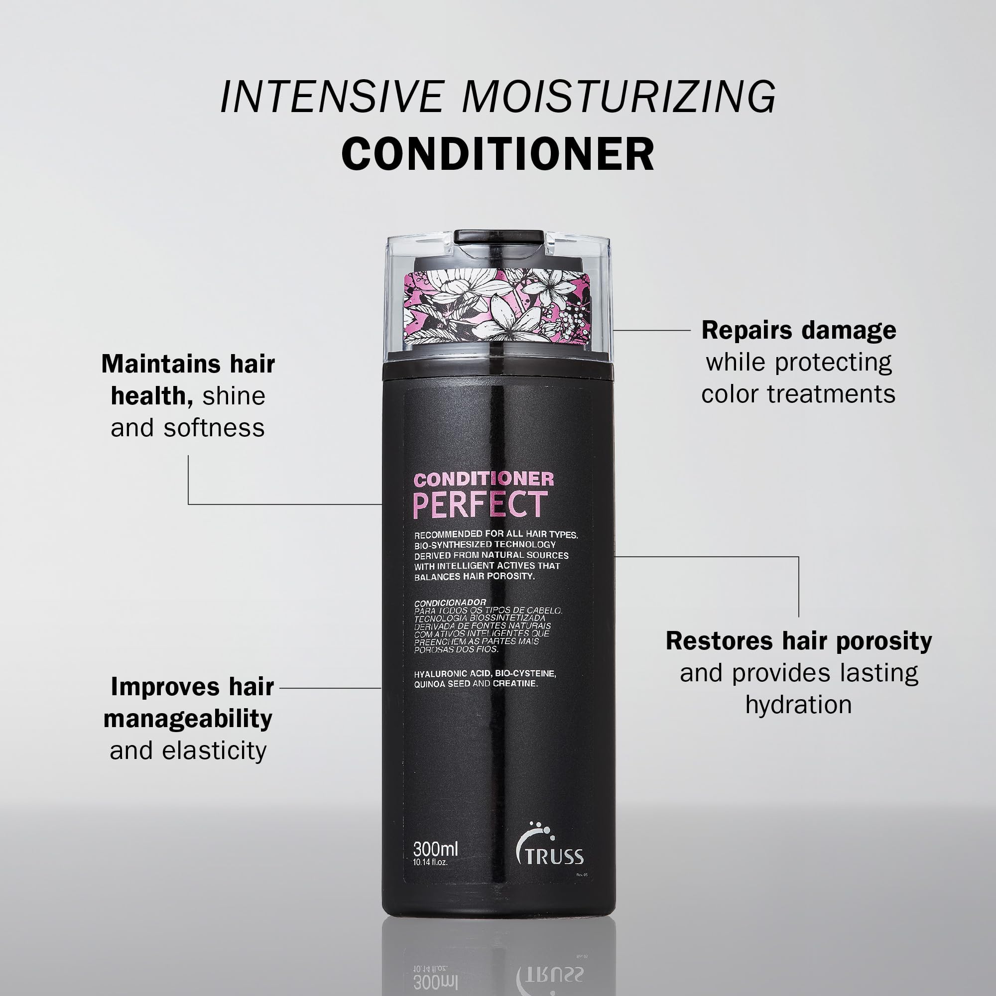 TRUSS Perfect Hair Conditioner – Porosity-Balancing Hydration for Women & Men | Silky Texture, Fuller-Looking Hair (10.14 fl oz)