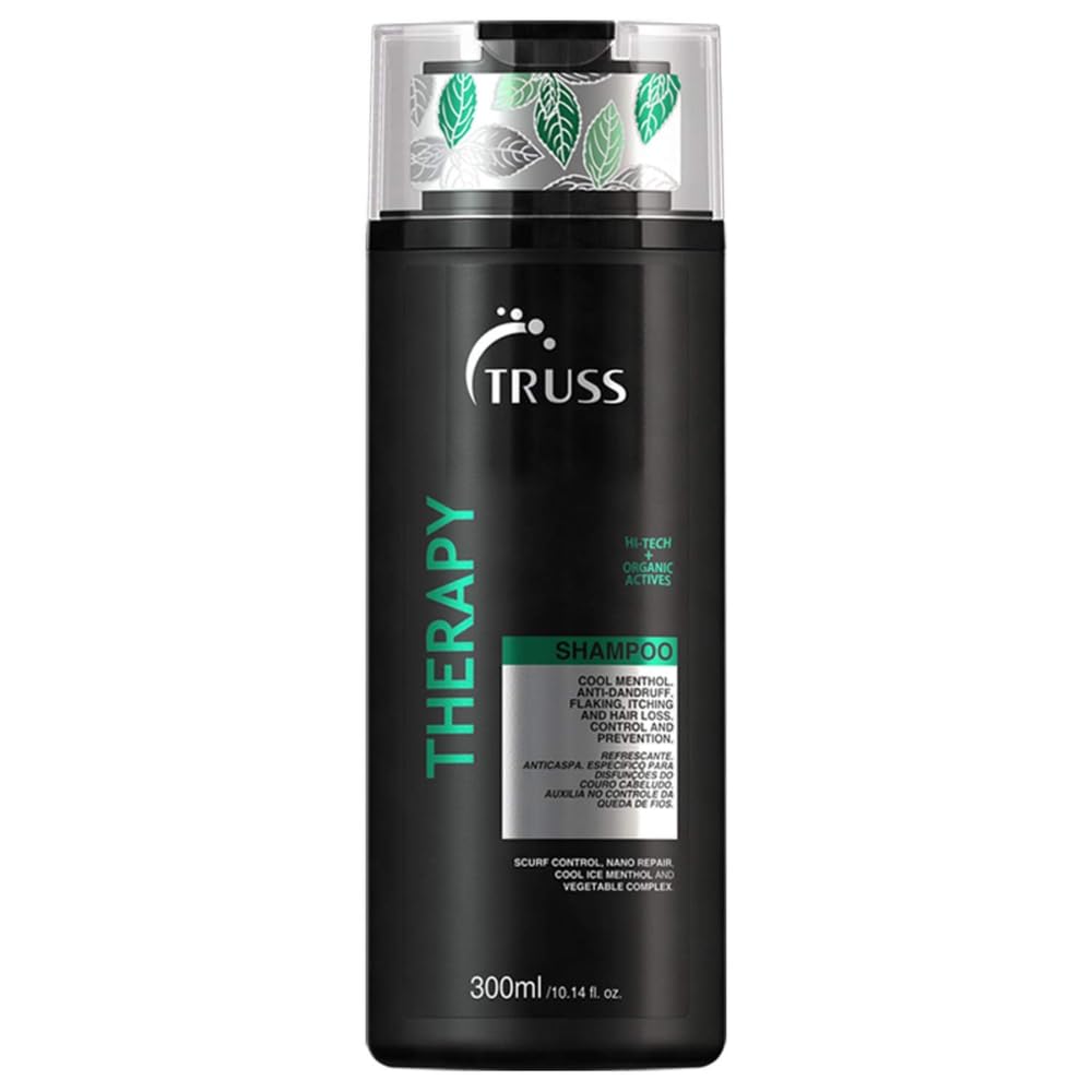 TRUSS Therapy Anti Dandruff Shampoo for Oily Scalp | Menthol Freshness, pH Balanced, Paraben-Free (10.14 oz)