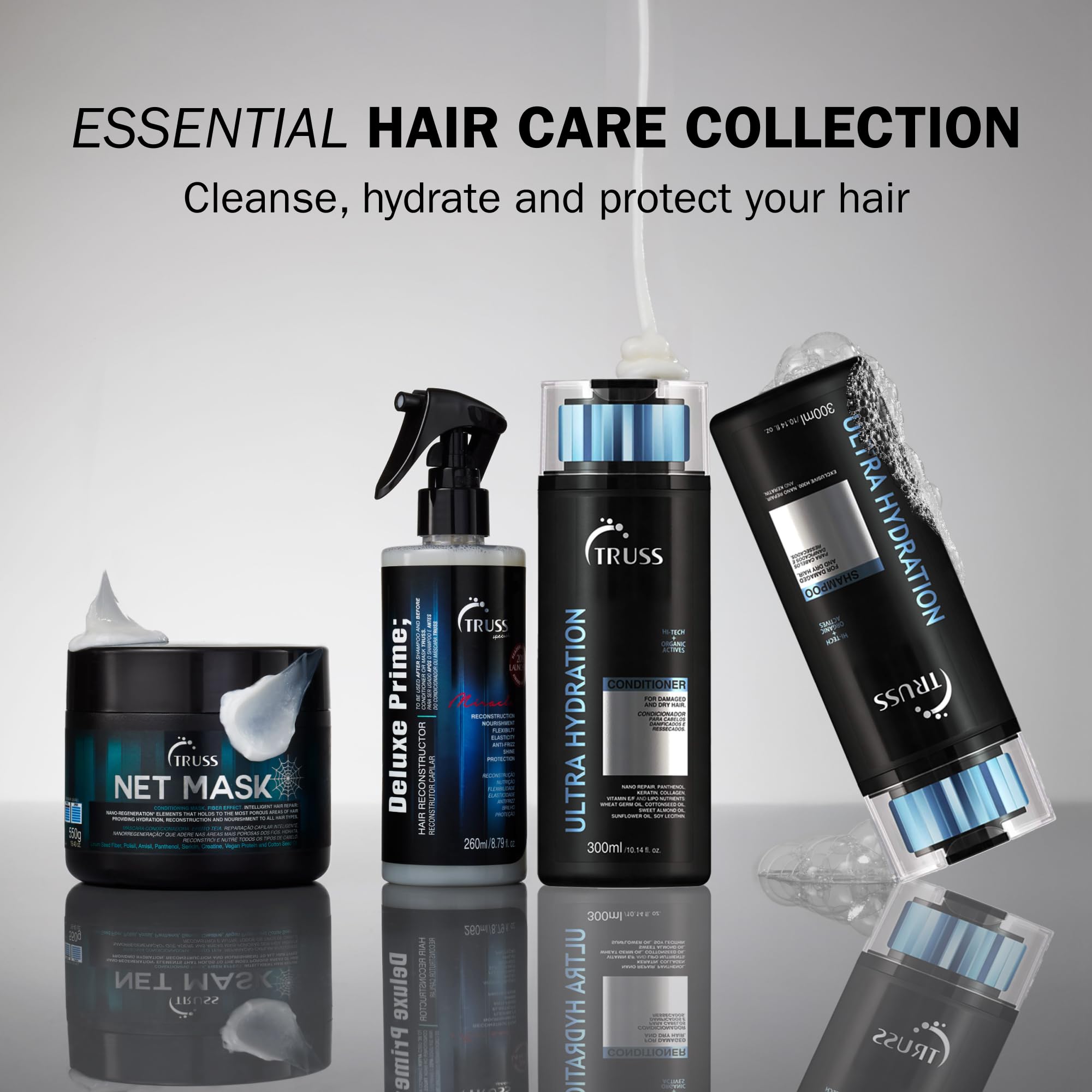 TRUSS Ultra Hydration Shampoo – Hydrating, Color-Safe Hair Care for Dry Hair | Strength, Shine & Frizz Control (10.14 oz)