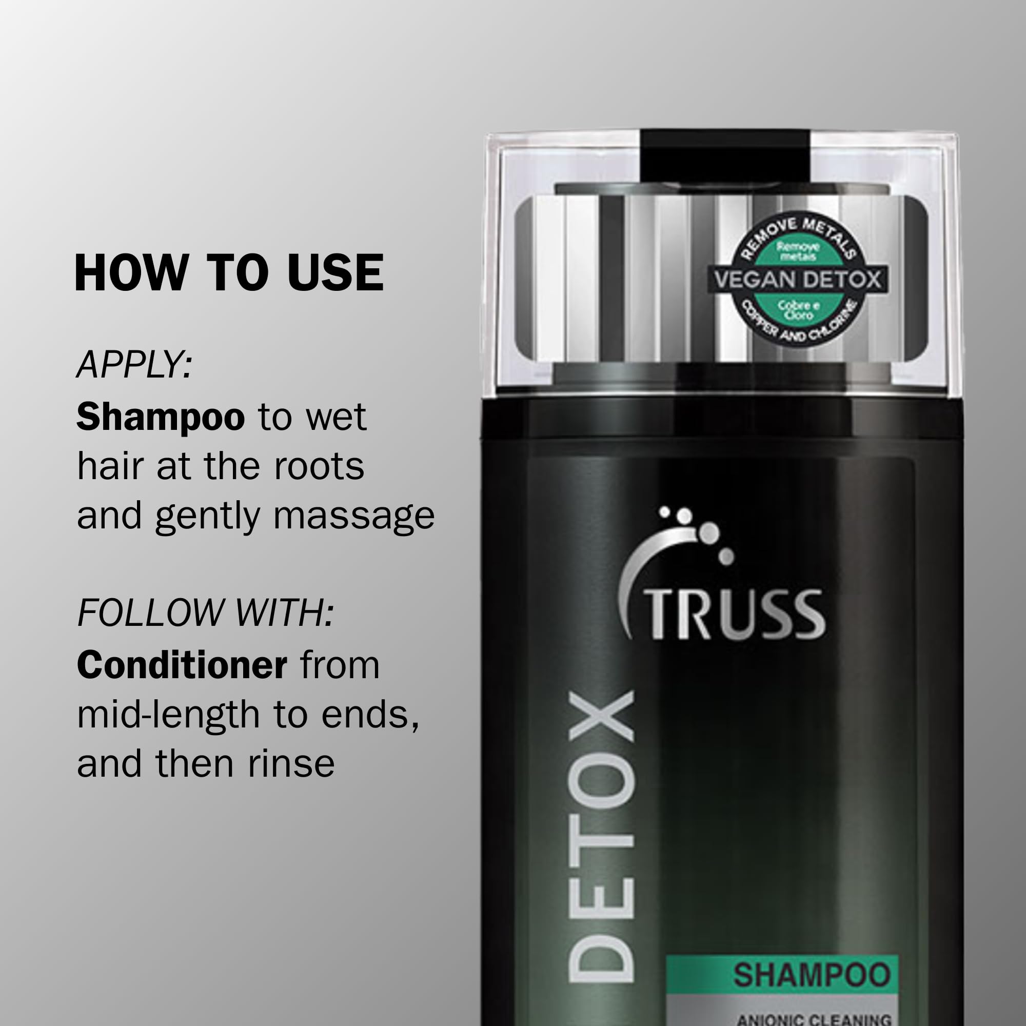 TRUSS Vegan Metal Detox Shampoo — Clarifying for Build-Up, Chlorine & Color Protection