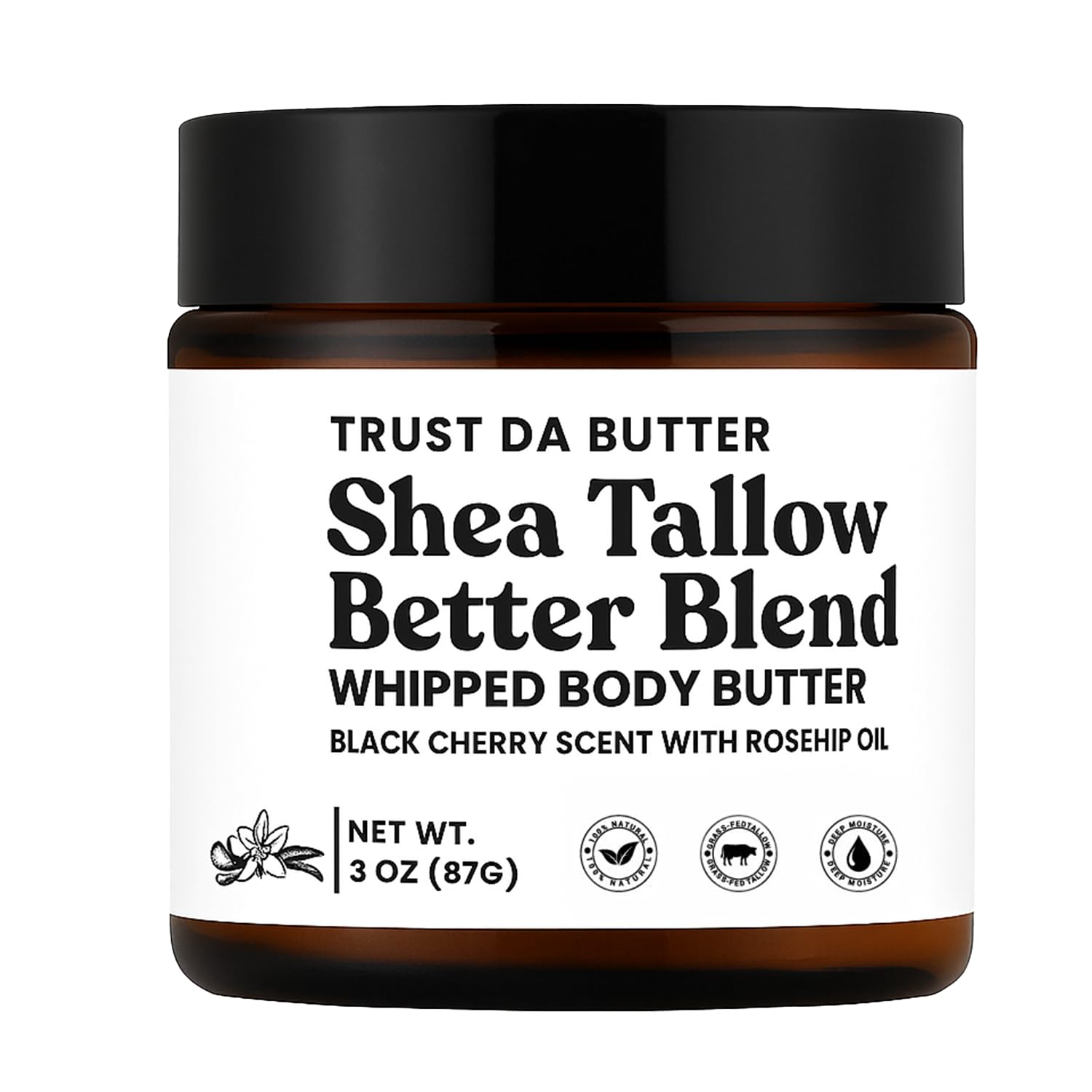 Trust Da Butter Whipped Beef Tallow & Shea Butter with Rosehip Oil – 3 Oz – USA Made