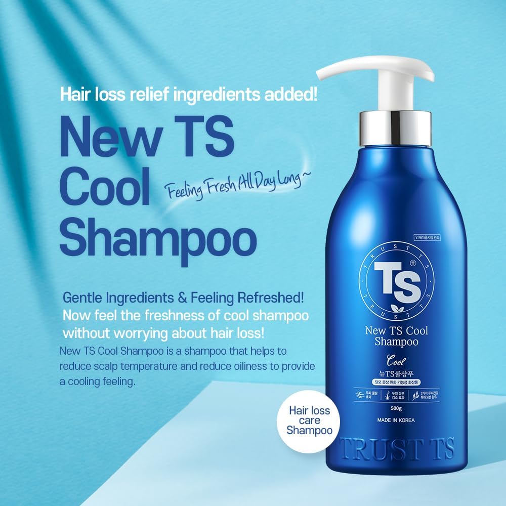 TS SHAMPOO New Cool Shampoo – Mint & Tea Tree, Dexpanthenol & Salicylic Acid for Oily Scalp (17.6 Fl Oz)
