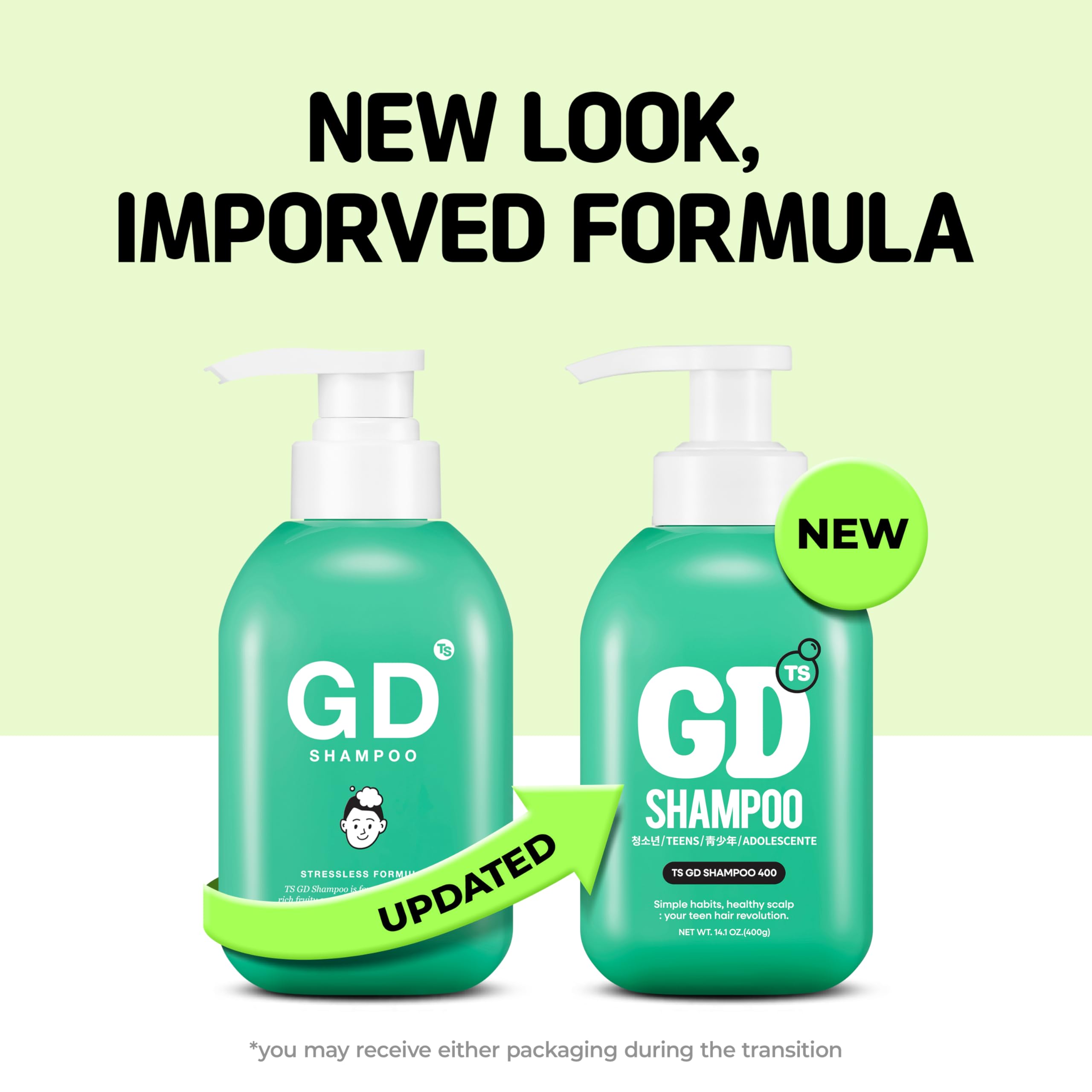 TS GD Shampoo for Flake-Prone Scalp – Teen-Friendly, Silicone/SLS/SLES Free (14.1 oz) | Korean Hair Care