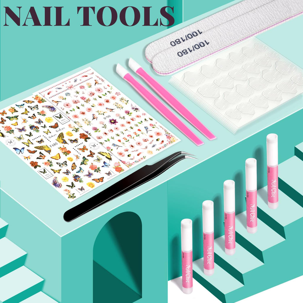 TsMADDTs 24 Colors Press On Nails Kit – 720 Short Oval Nails with Glue, Tabs, Stickers & Tools