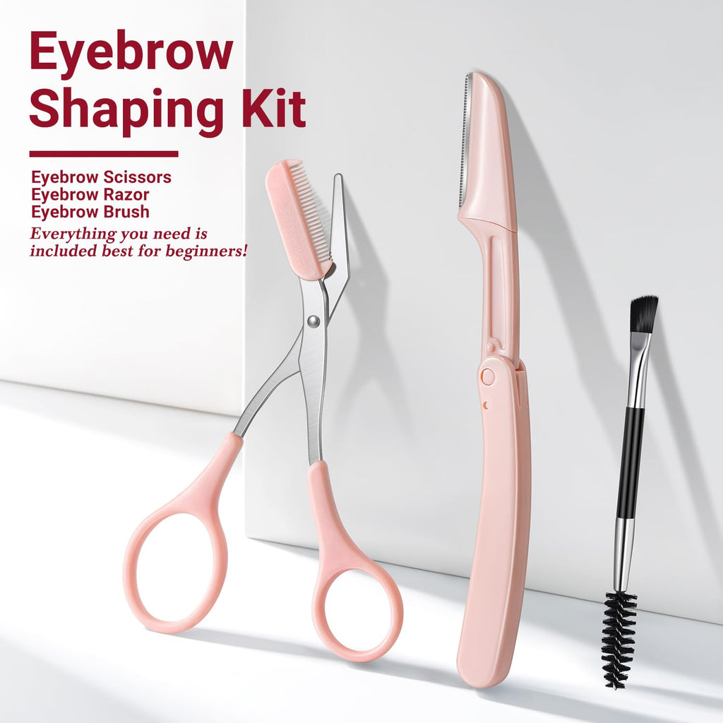 TsMADDTs 8-in-1 Eyebrow Kit for Women | Precision Tweezers, Trimmer, Scissors, Razor & Brush in Travel Case