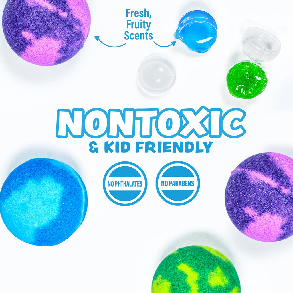 Tub Works Super Goo Bath Slime Bombs (6-Pack) – Surprise Inside, Nontoxic Kids Bath Toys