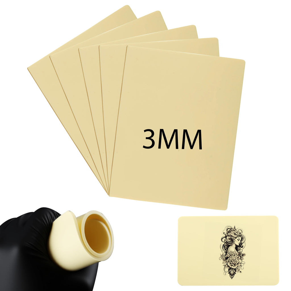 Tuffking 3mm Tattoo Practice Skin - 10pcs, 8x6in, Double-Sided Kit