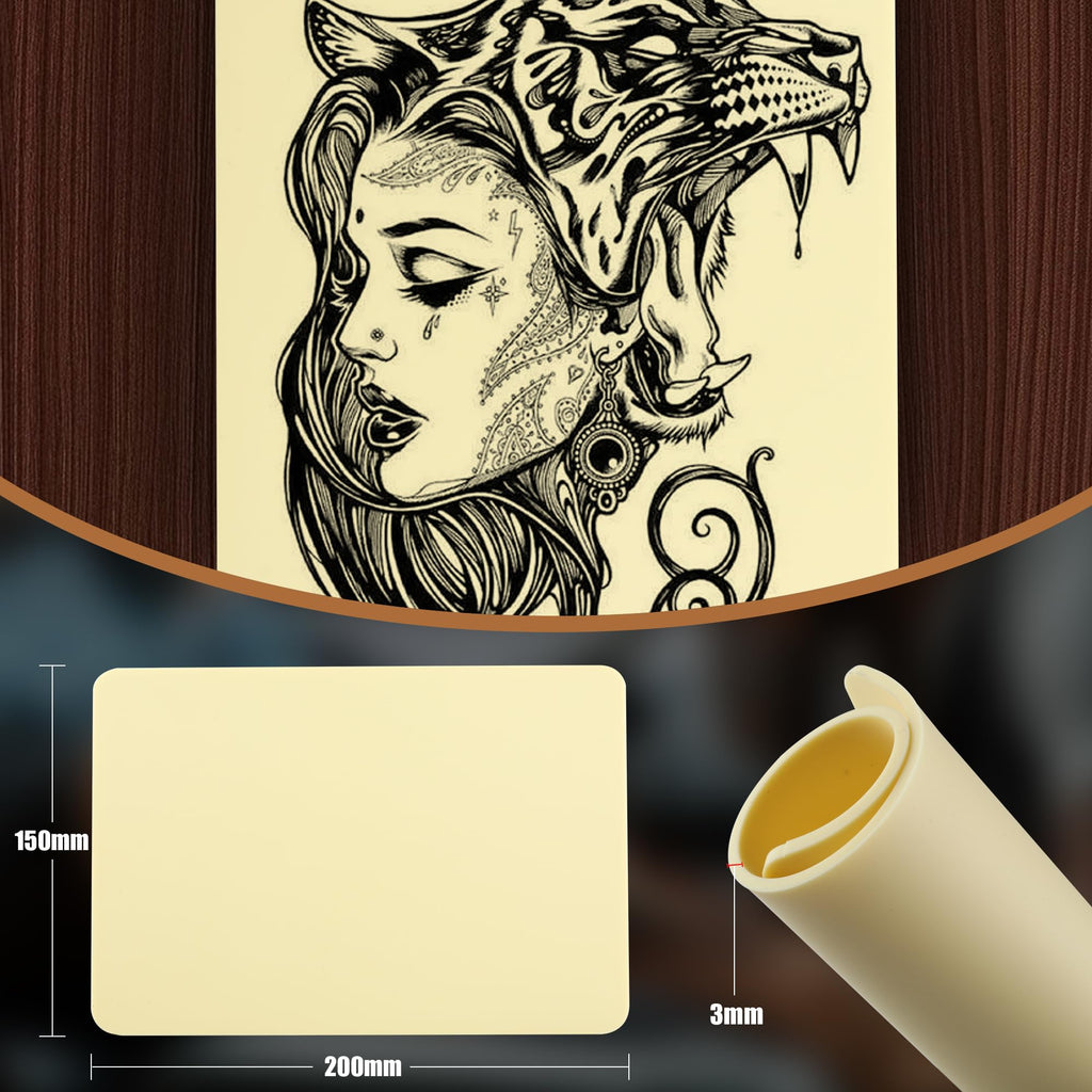 Tuffking 3mm Tattoo Practice Skin - 10pcs, 8x6in, Double-Sided Kit
