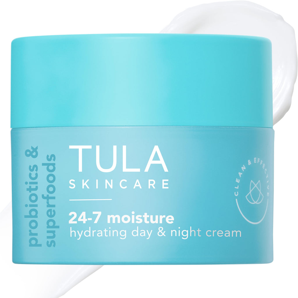TULA Skin Care 24-7 Hydrating Day & Night Cream – Probiotic Moisturizer with Watermelon & Blueberry Extracts | 1.5 oz