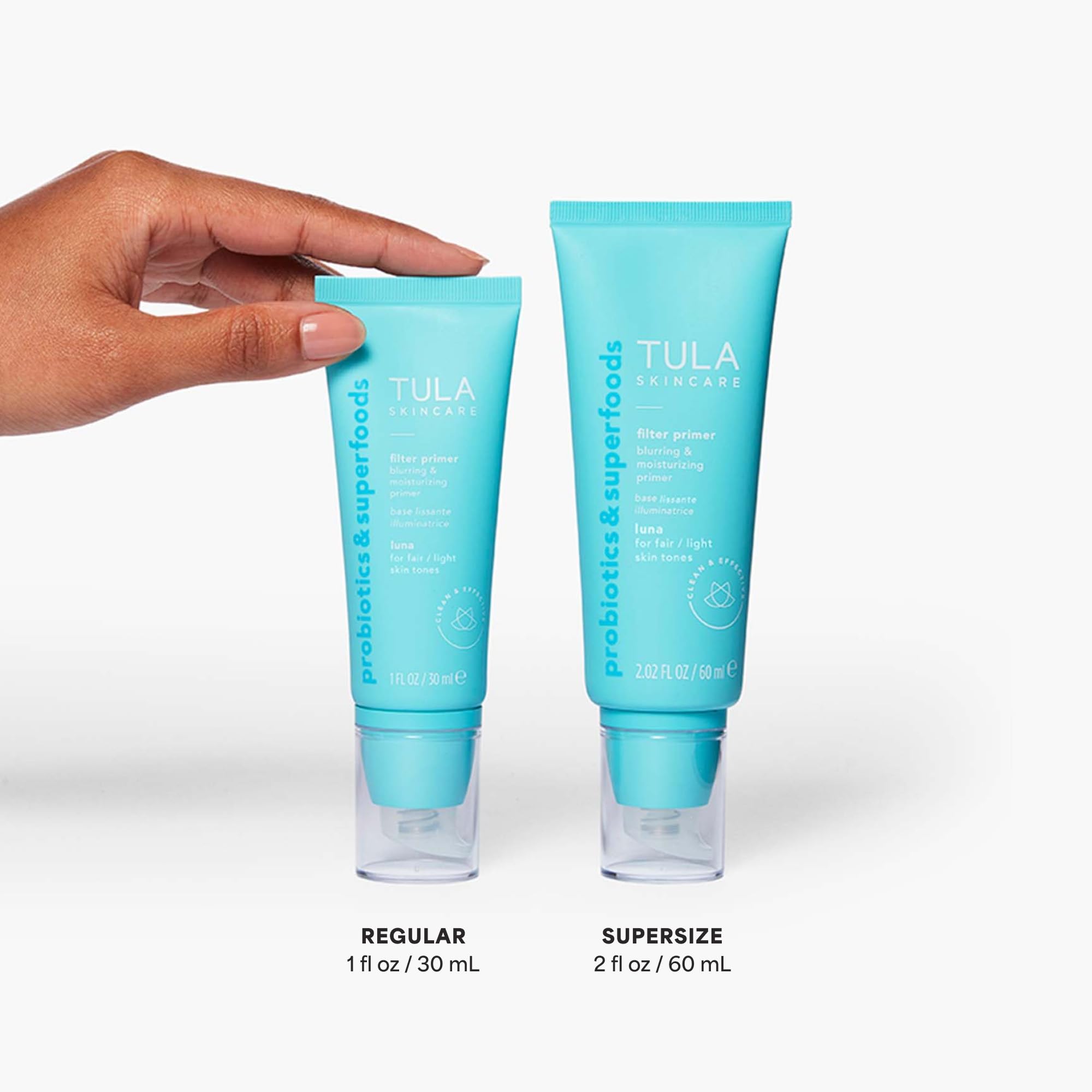 TULA Face Filter Primer Luna Supersize — Blur, Hydrate & Even Skin Tone for Flawless Makeup (2.02fl oz)