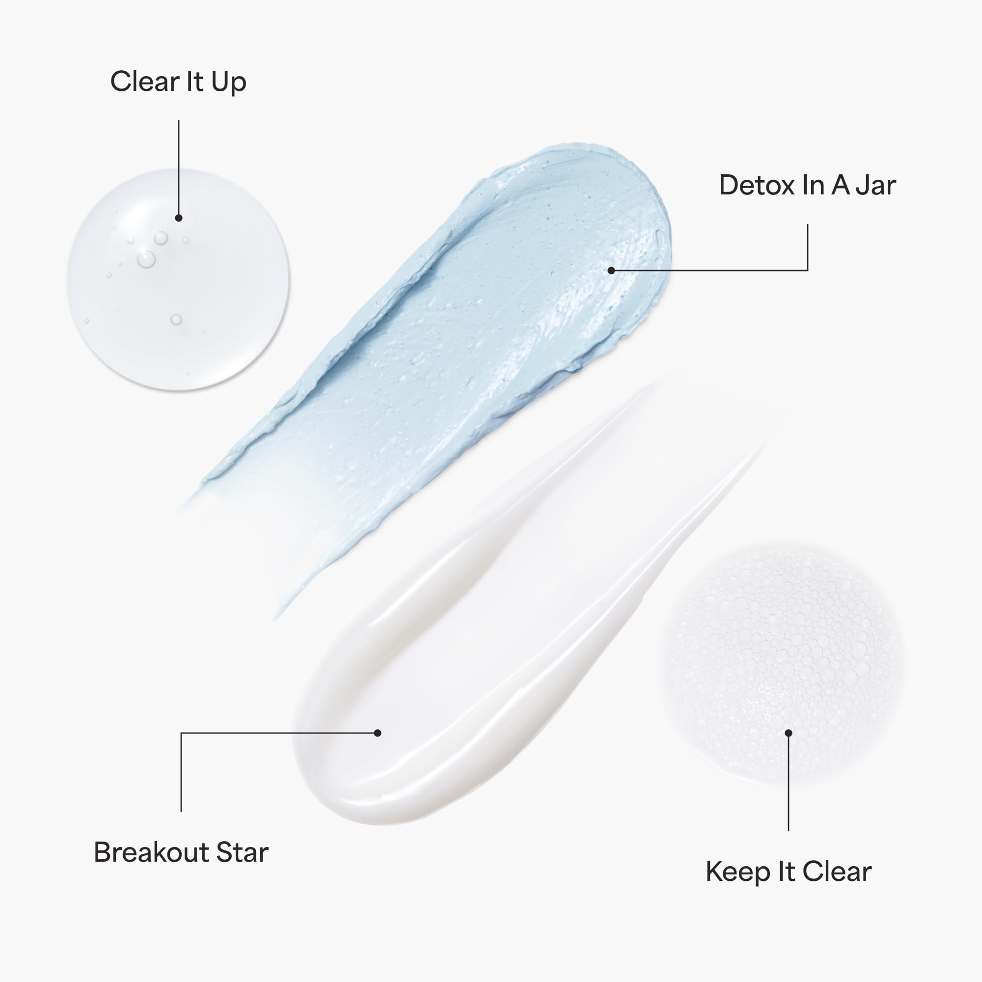 TULA Clear Skin Starters Acne & Blemish Kit – 4-Piece Travel Set (Foam Cleanser, Gel, Moisturizer, Mask)