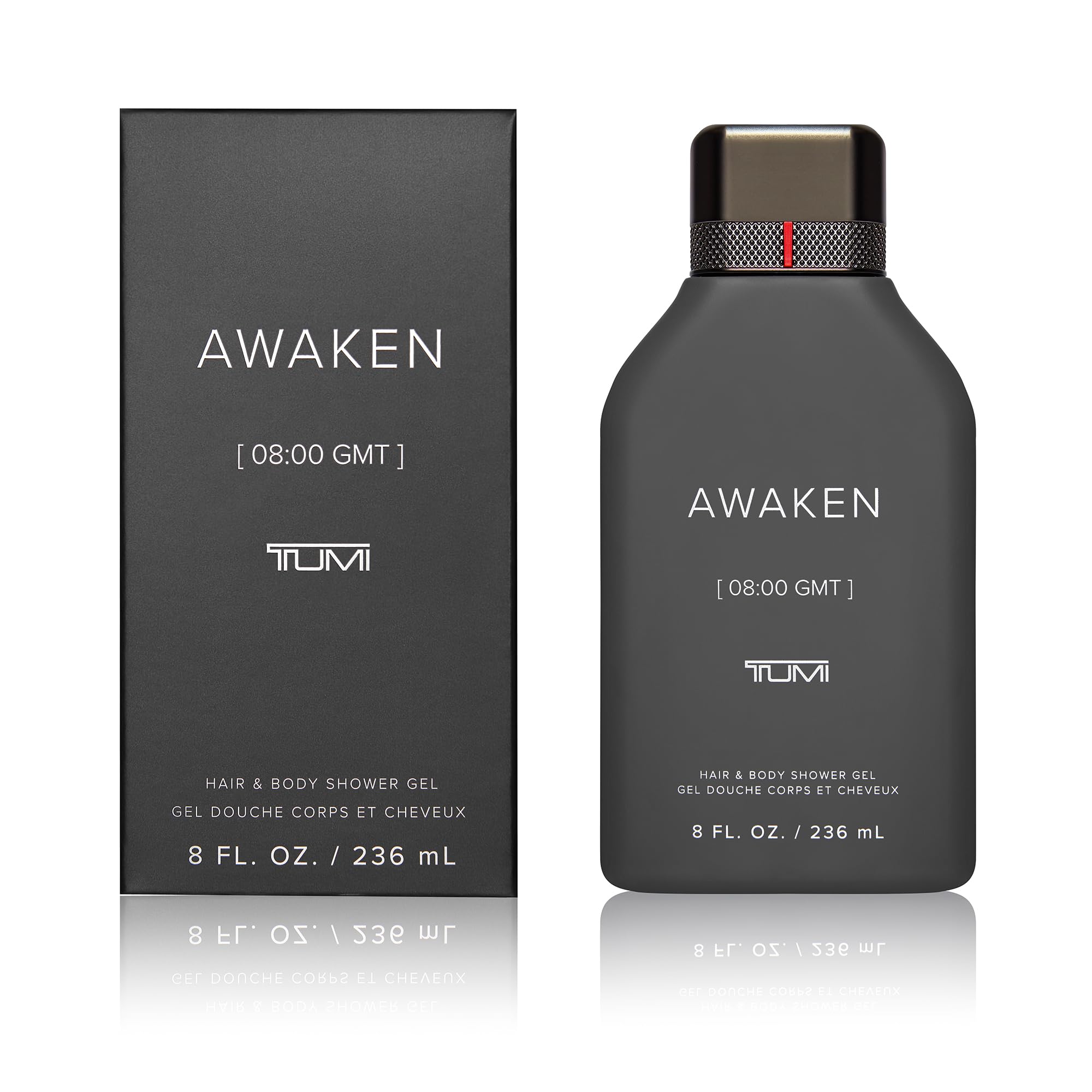 TUMI Awaken [08:00 GMT] Hair & Body Shower Gel - 8 oz / 236 mL | Invigorating Citrus & Woody Scent