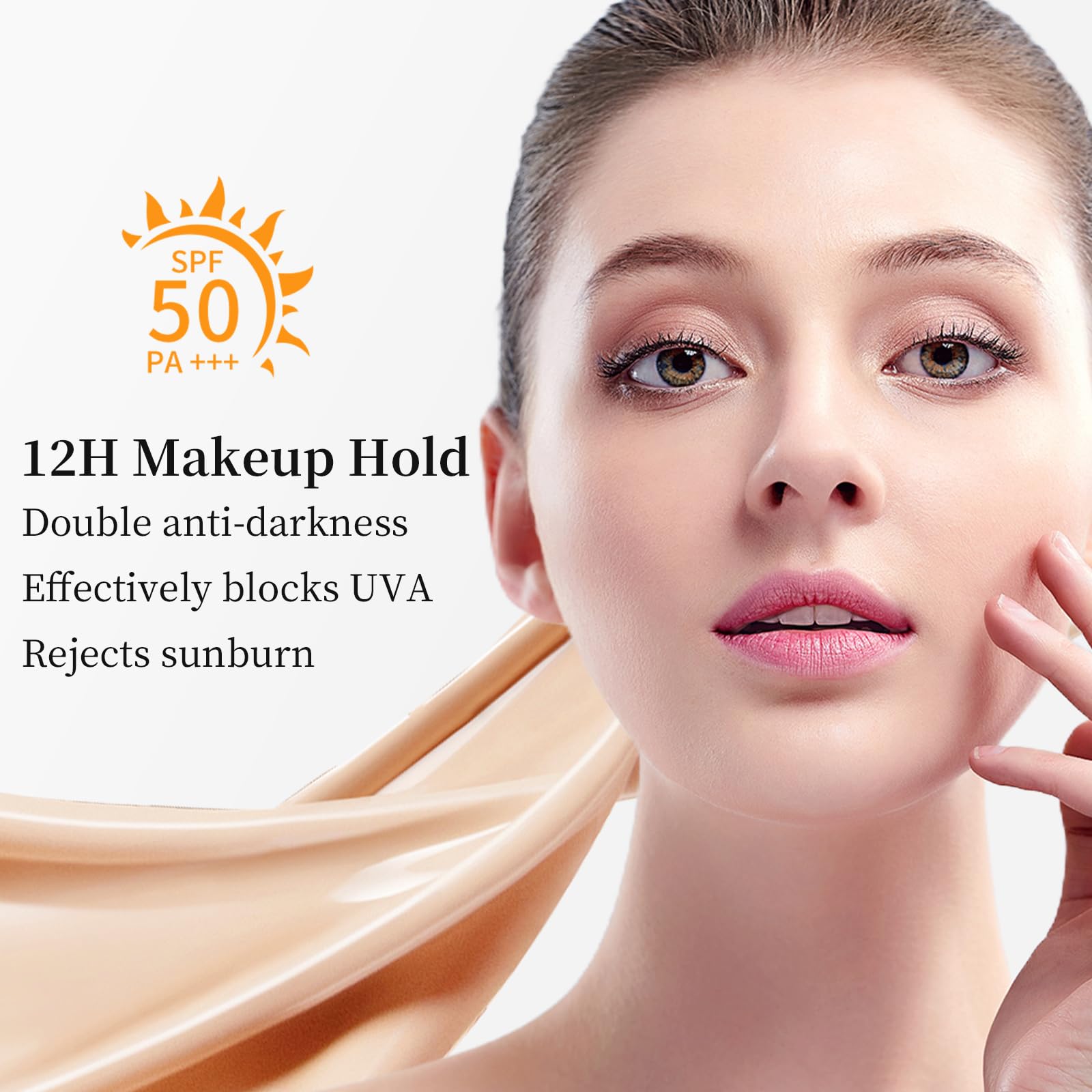 TUNBOT Concealer Foundation SPF 50 – Long-Lasting, Full Coverage Liquid Foundation (Unscented, 30ml)