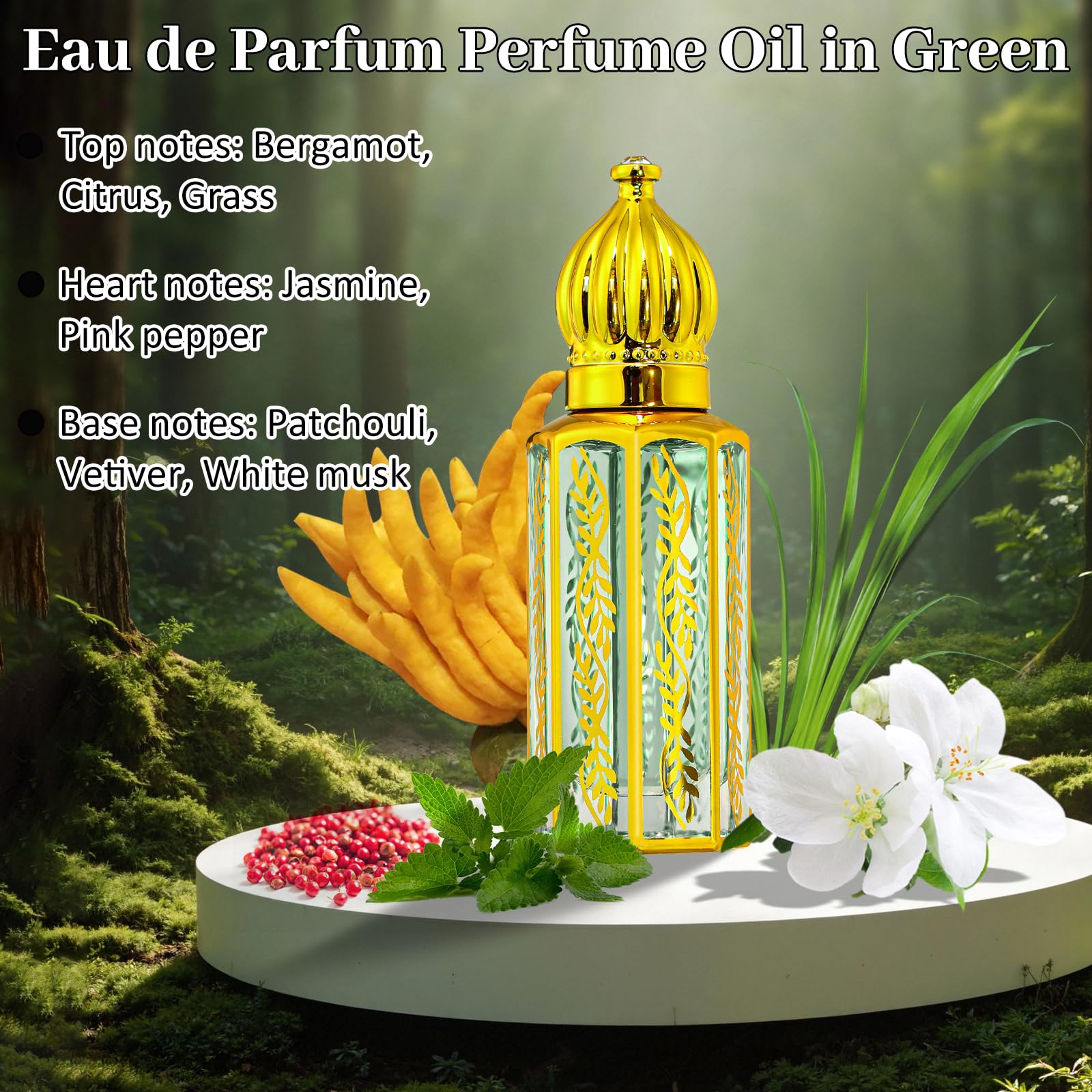 Tuteshow Arabic Perfume for Women – Floral & Fruity Roll-On Oil, Long-Lasting Scent, 0.4 fl oz