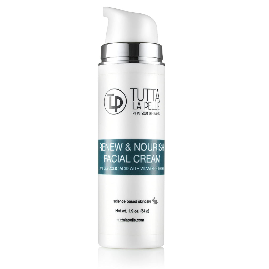 Glycolic Acid Cream 20% AHA with Vitamin Complex — Oil-Free Day & Night Moisturizer | Tutta La Pelle