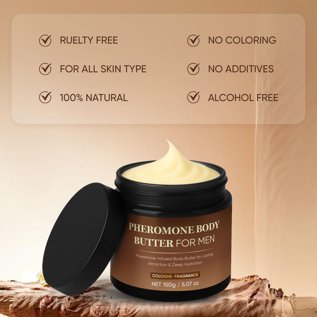 TUVAAZ Pheromone Body Butter for Men — Non-Greasy, Alcohol-Free, Vegan Lotion | 5oz