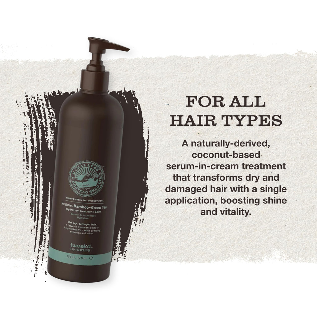 Tweak’d by Nature Restore Bamboo-Green Tea Hydrating Leave-In Treatment | Strengthening Hair Serum